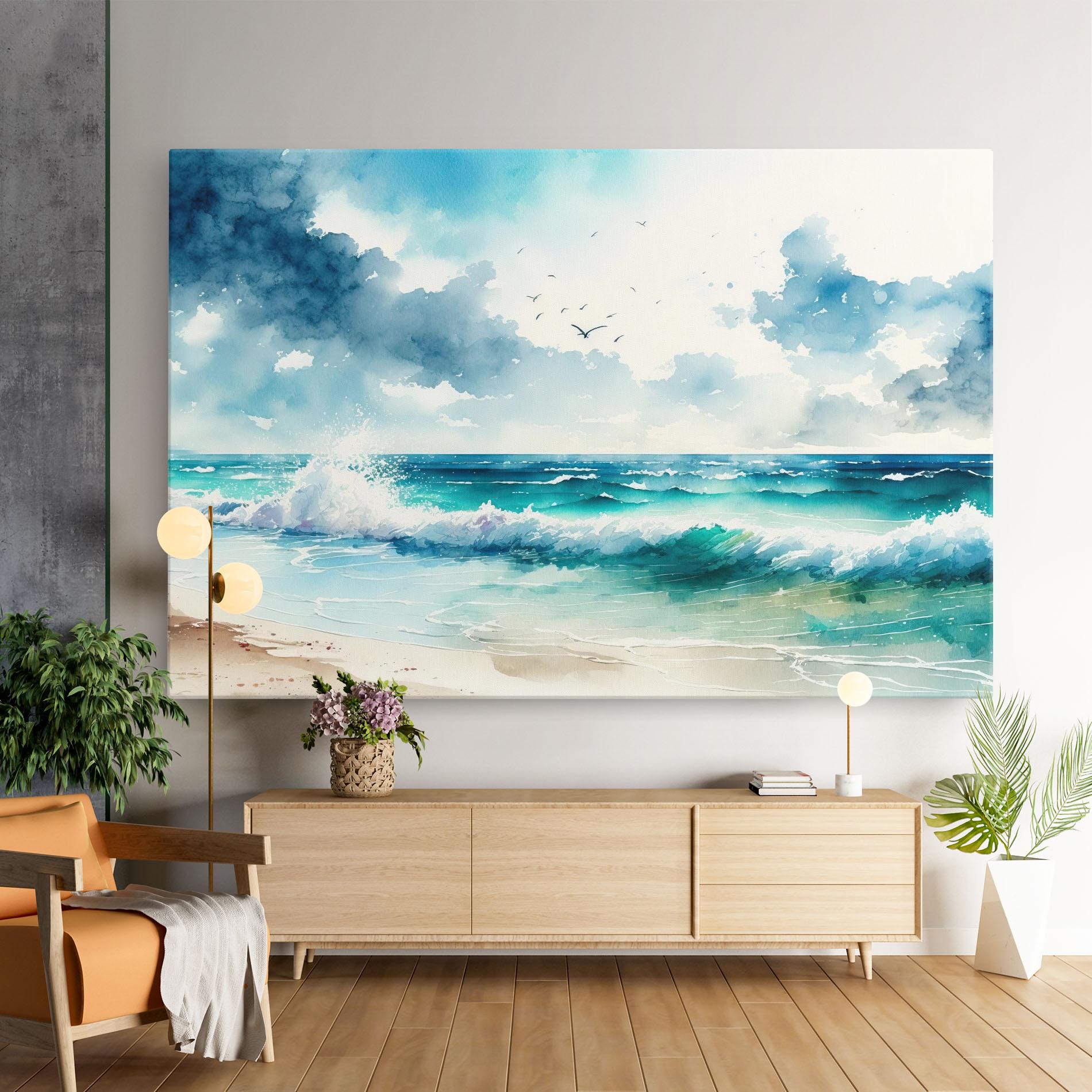 Tablou Canvas Watercolor Sea Beach mockup 9