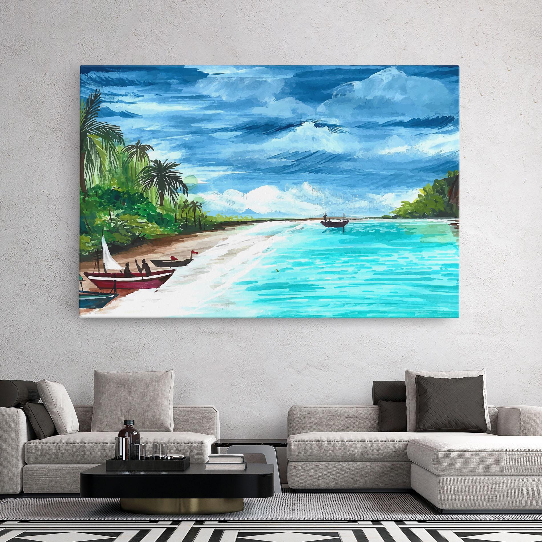 Tablou Canvas Beach Painting Art mockup 2