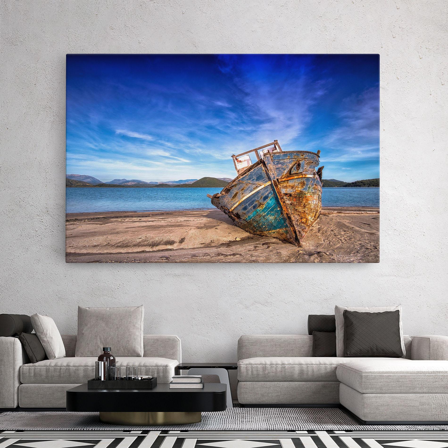 Tablou Canvas Boat Blue Sky mockup 2