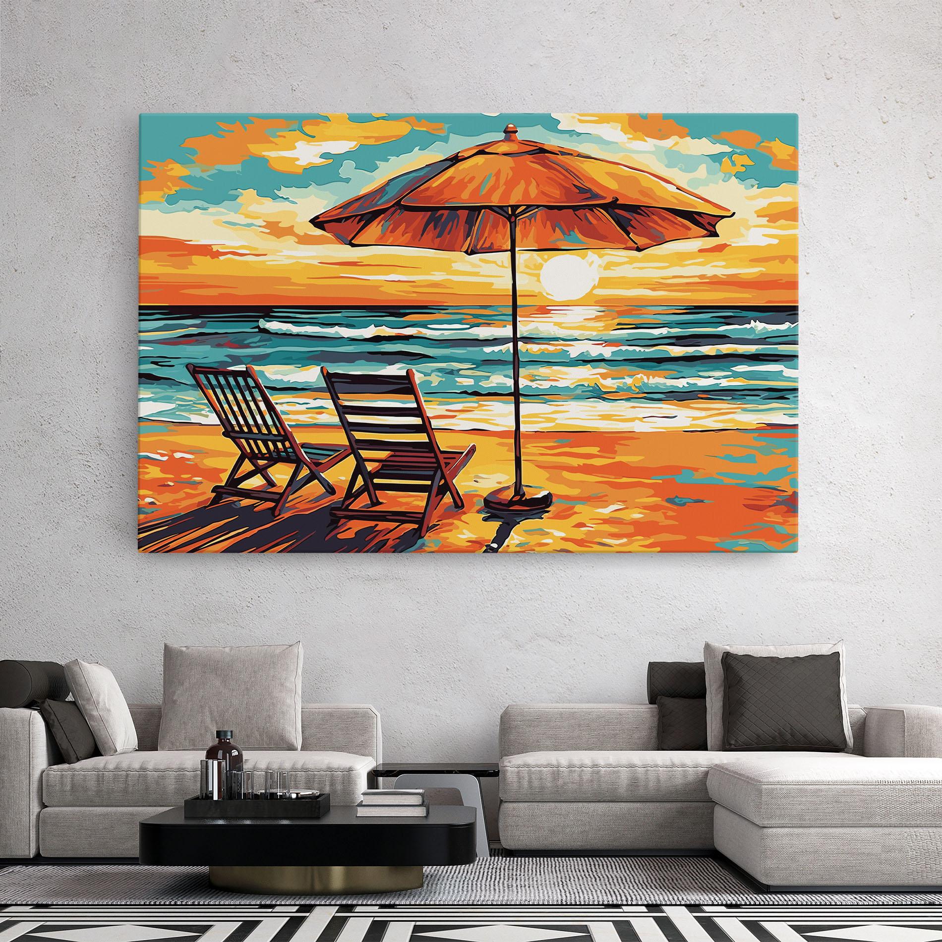 Tablou Canvas Chair Sunset View mockup 2