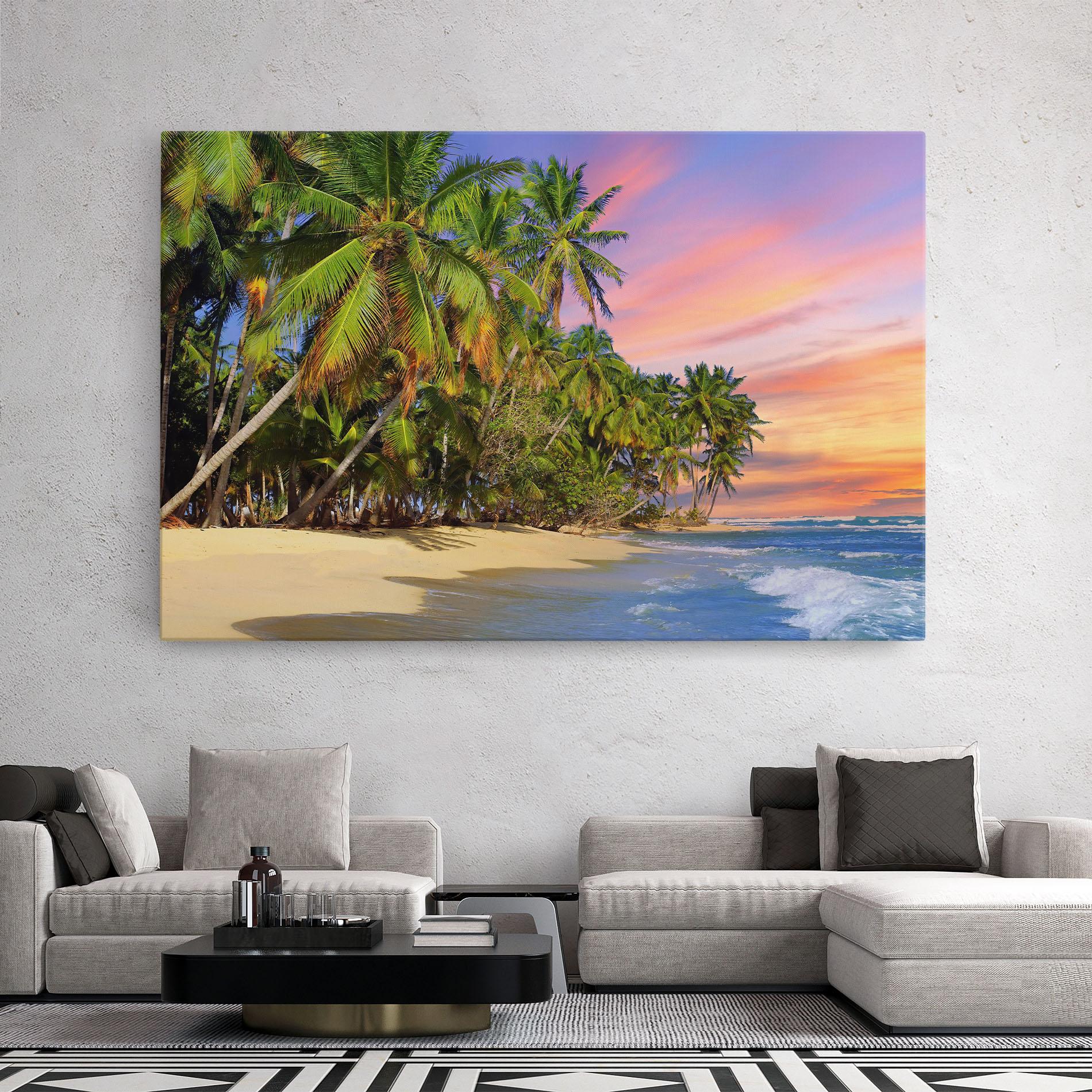 Tablou Canvas Coconut Tree Sunset mockup 2