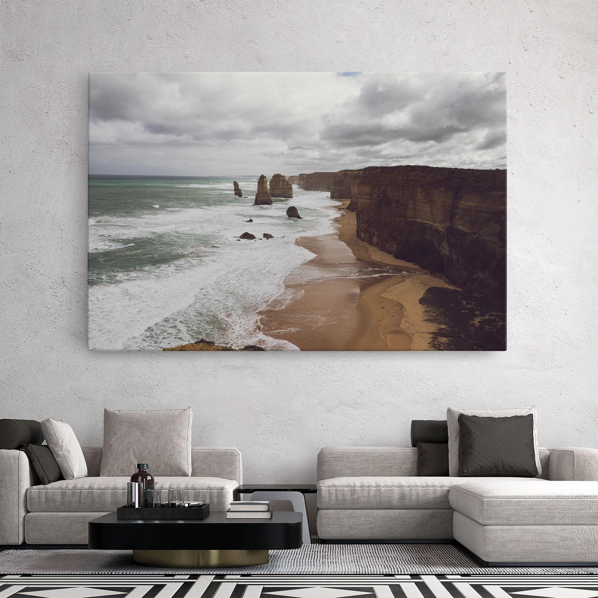 Tablou Canvas Grey Clouds Beach mockup 2