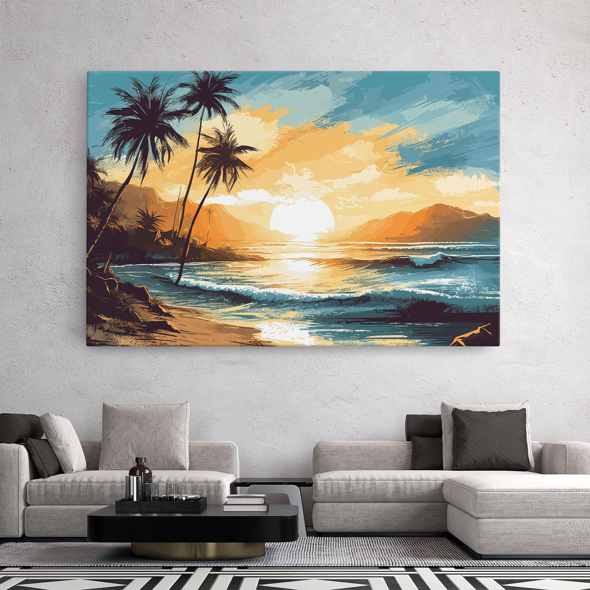 Tablou Canvas Sunrise Beach View mockup 2