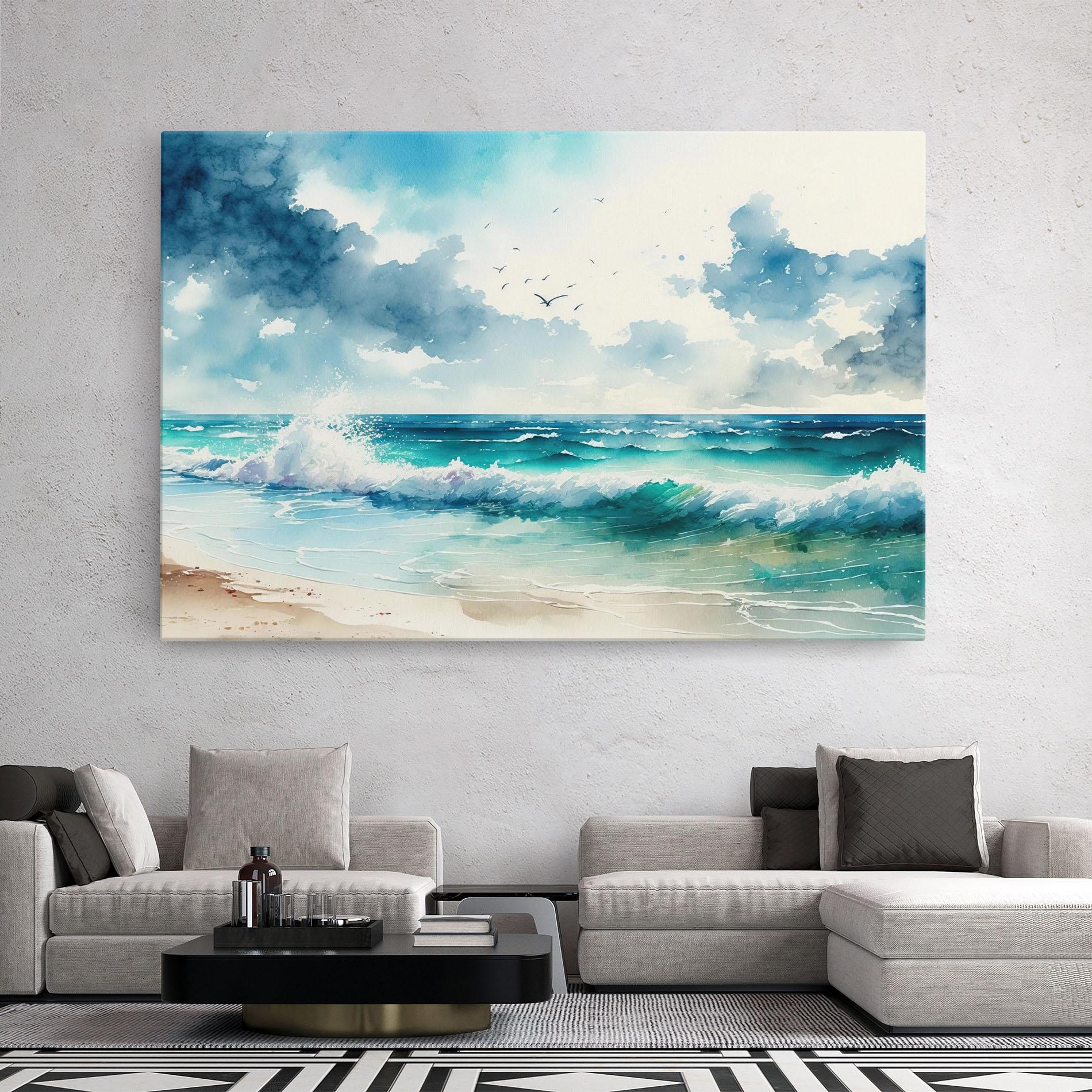 Tablou Canvas Watercolor Sea Beach mockup 2