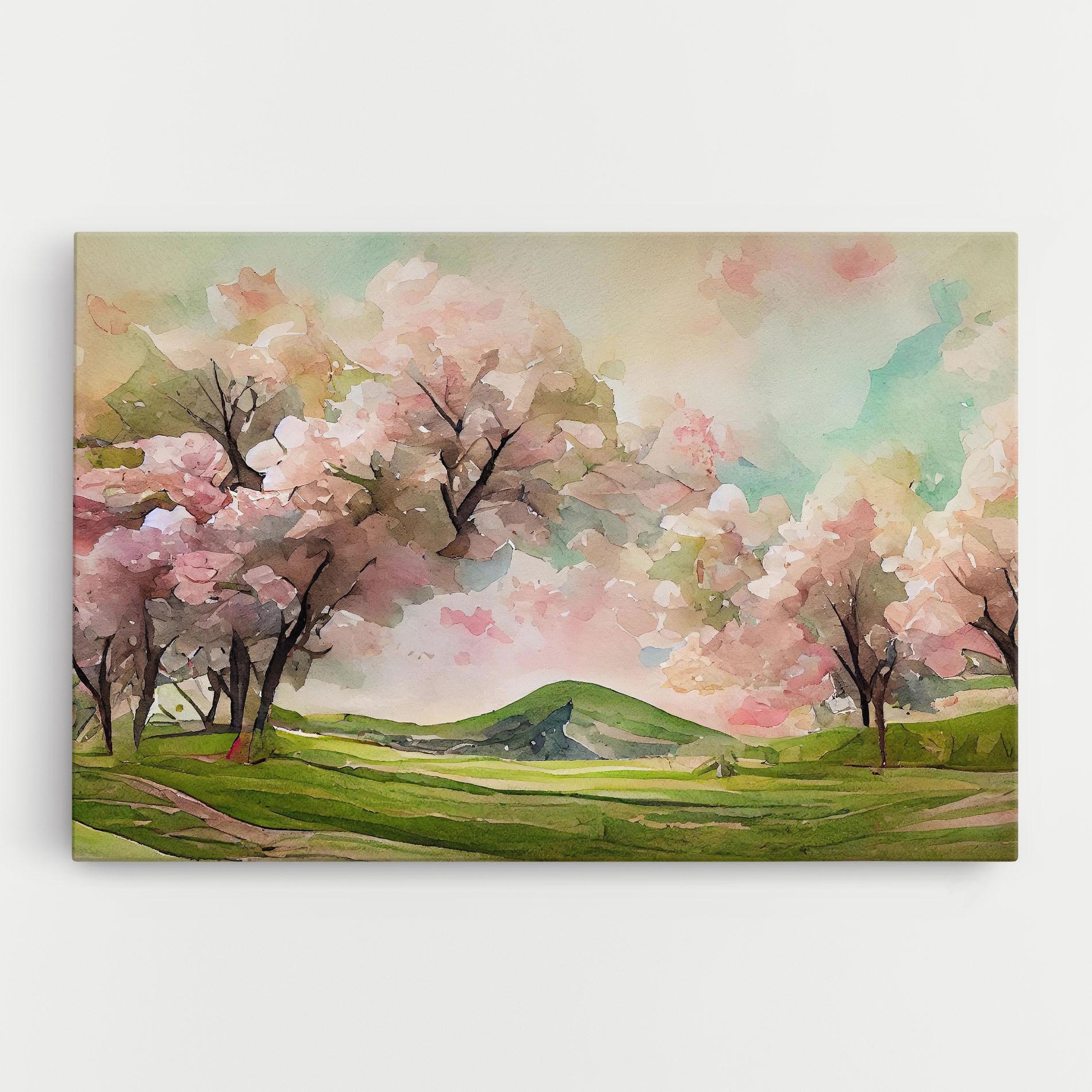 Tablou Canvas Spring Pink Trees mockup 0