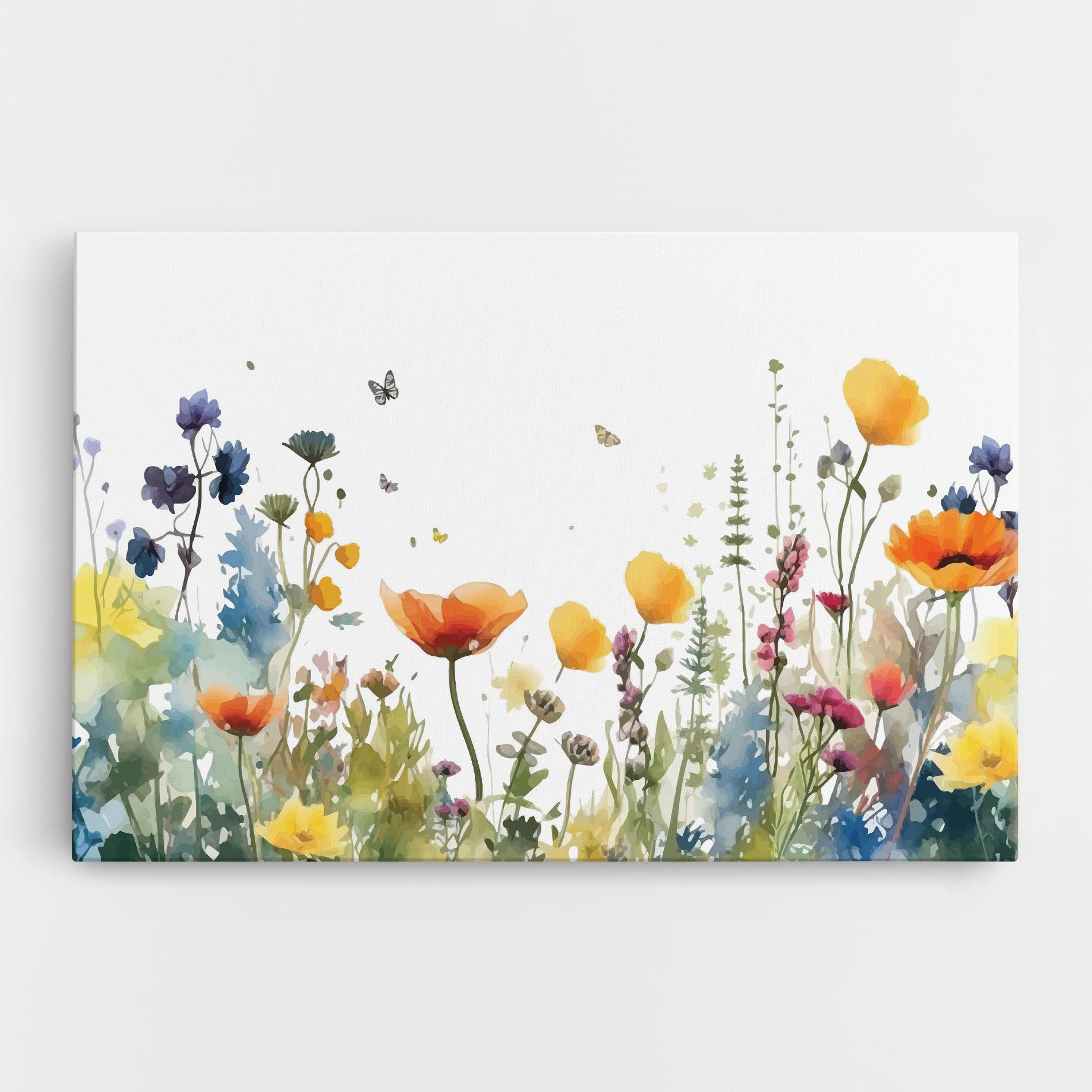 Tablou Canvas Watercolor Spring Flowers mockup 0