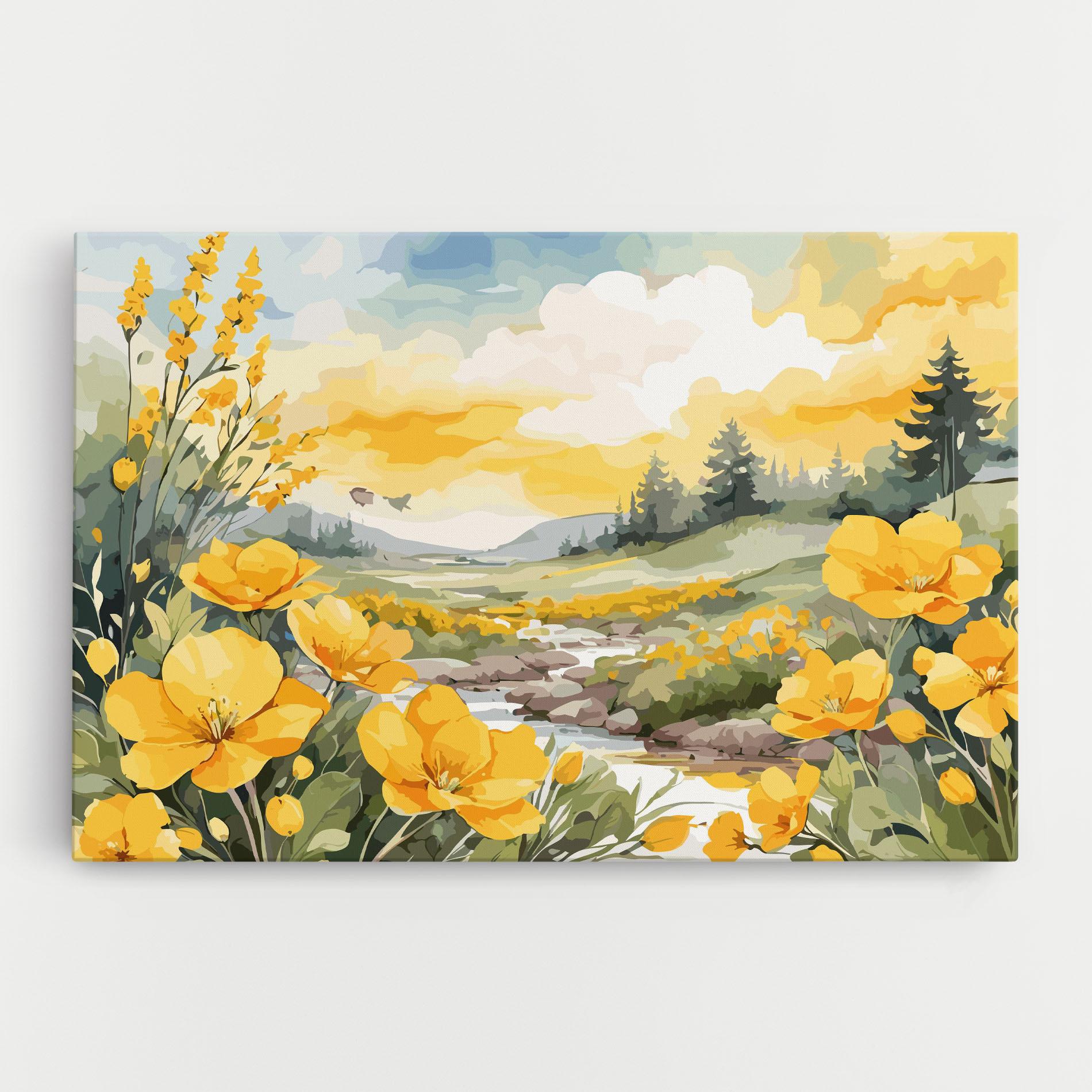 Tablou Canvas Yellow Spring Flower mockup 0