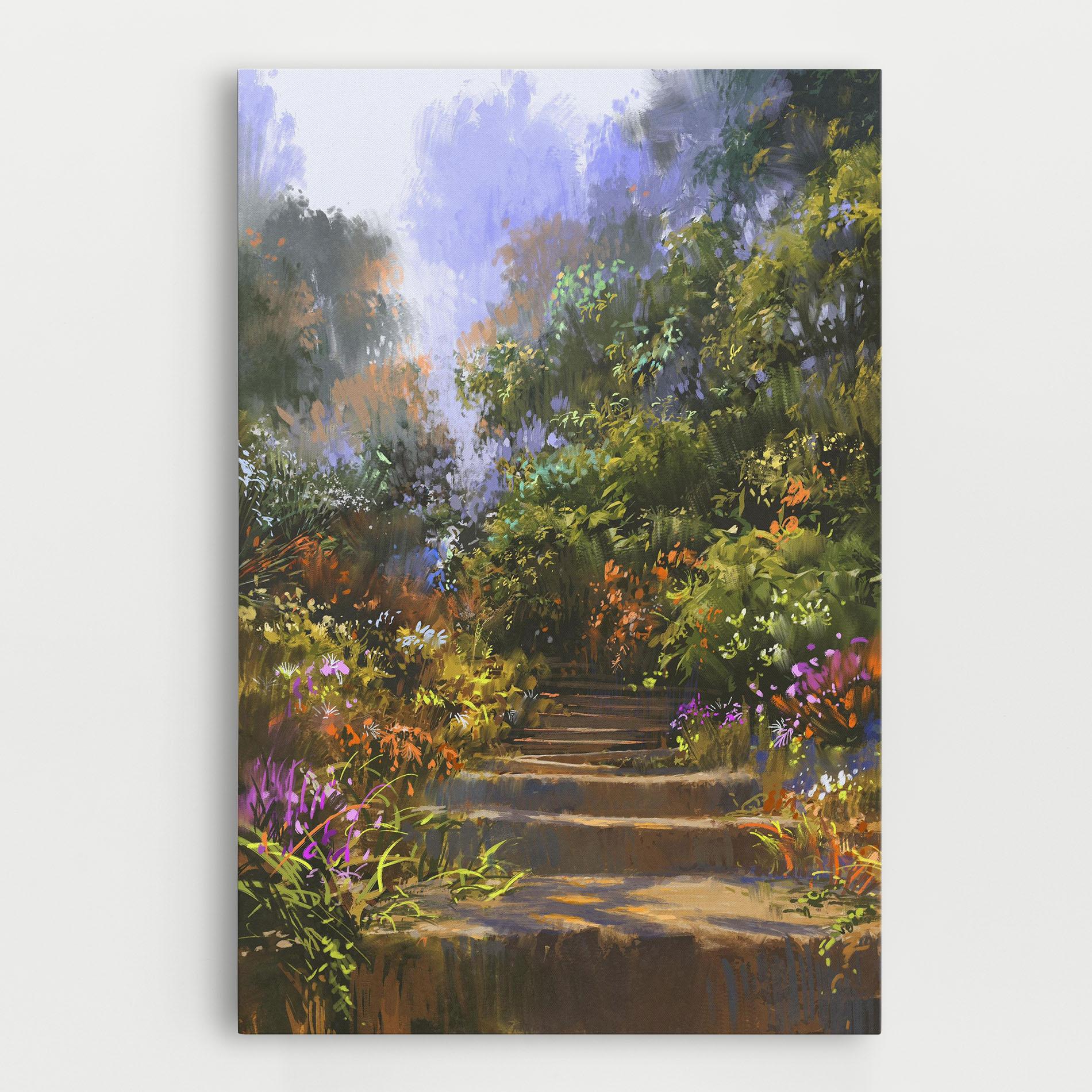 Tablou Canvas Spring Staircase Painting mockup 0