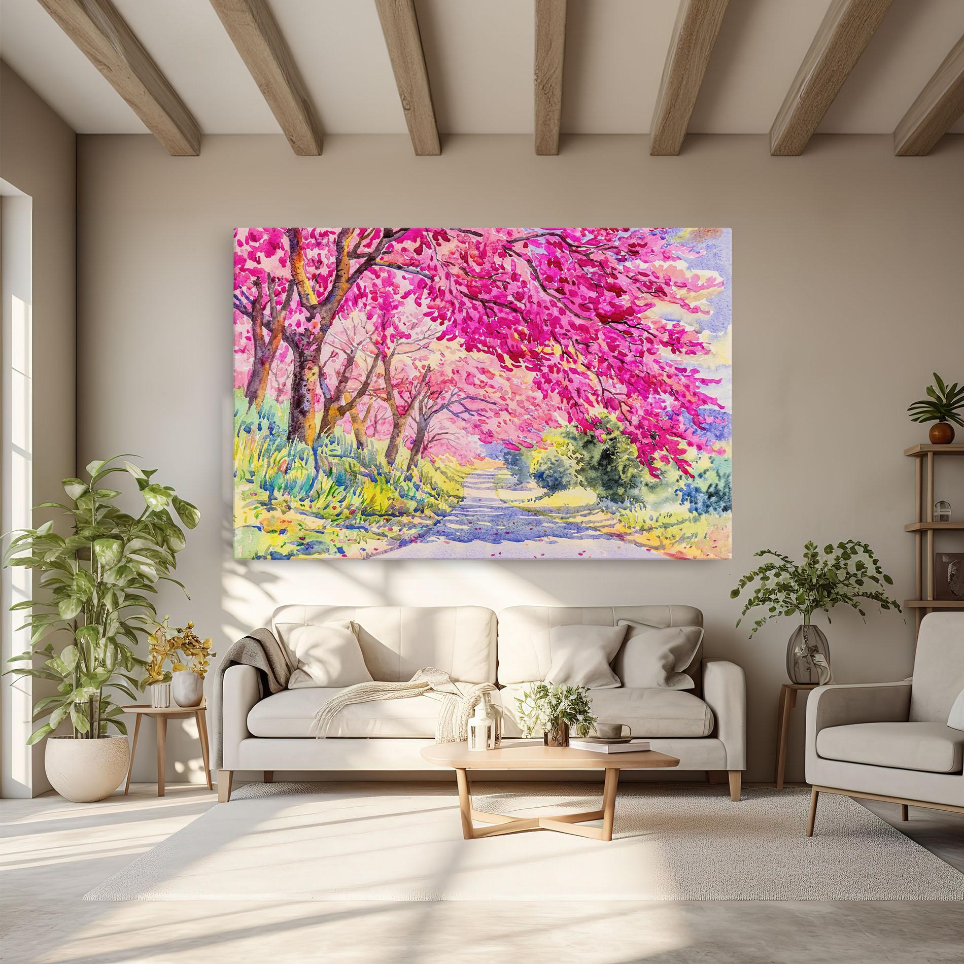 Tablou Canvas Pink Trees Art mockup 6