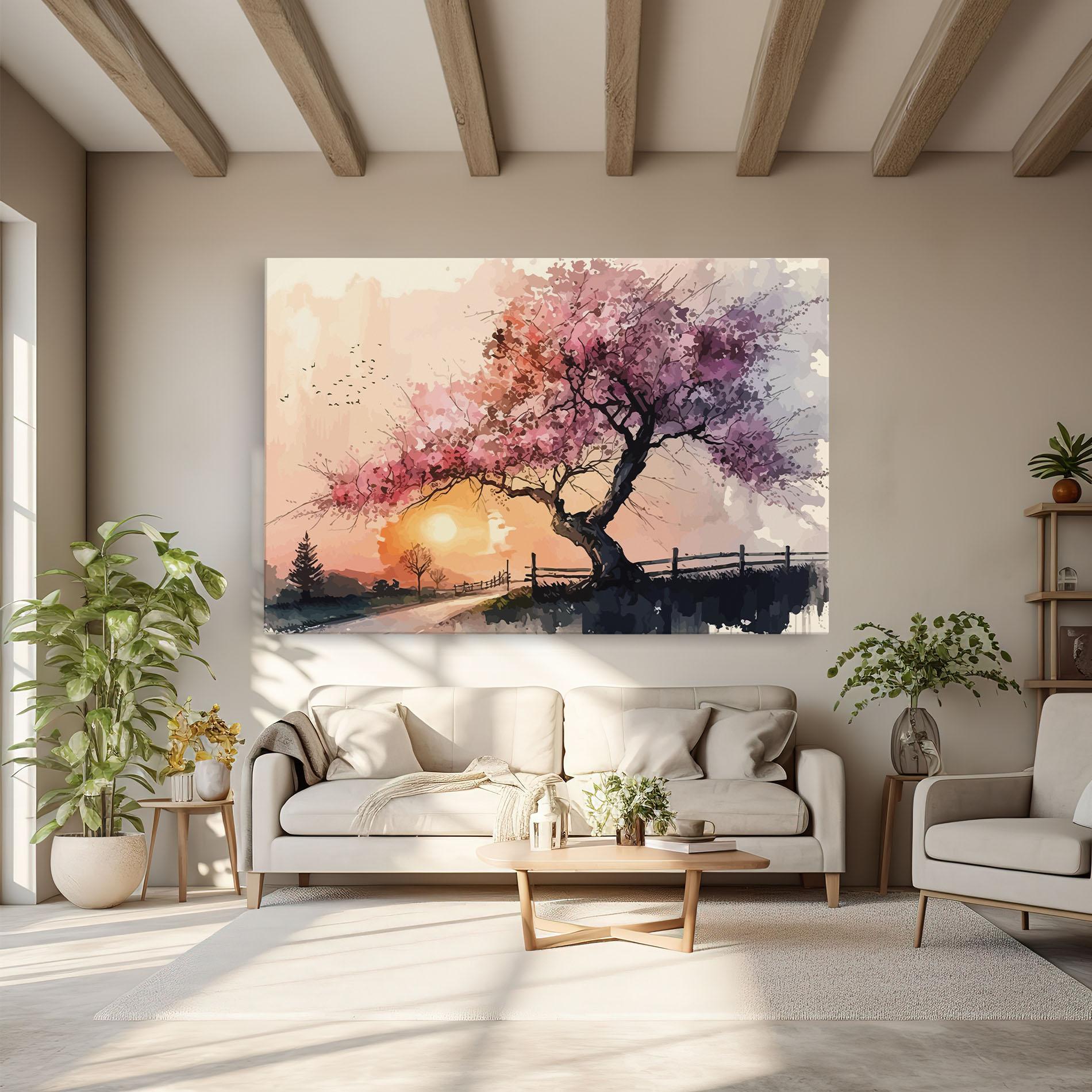 Tablou Canvas Sunset Spring mockup 6