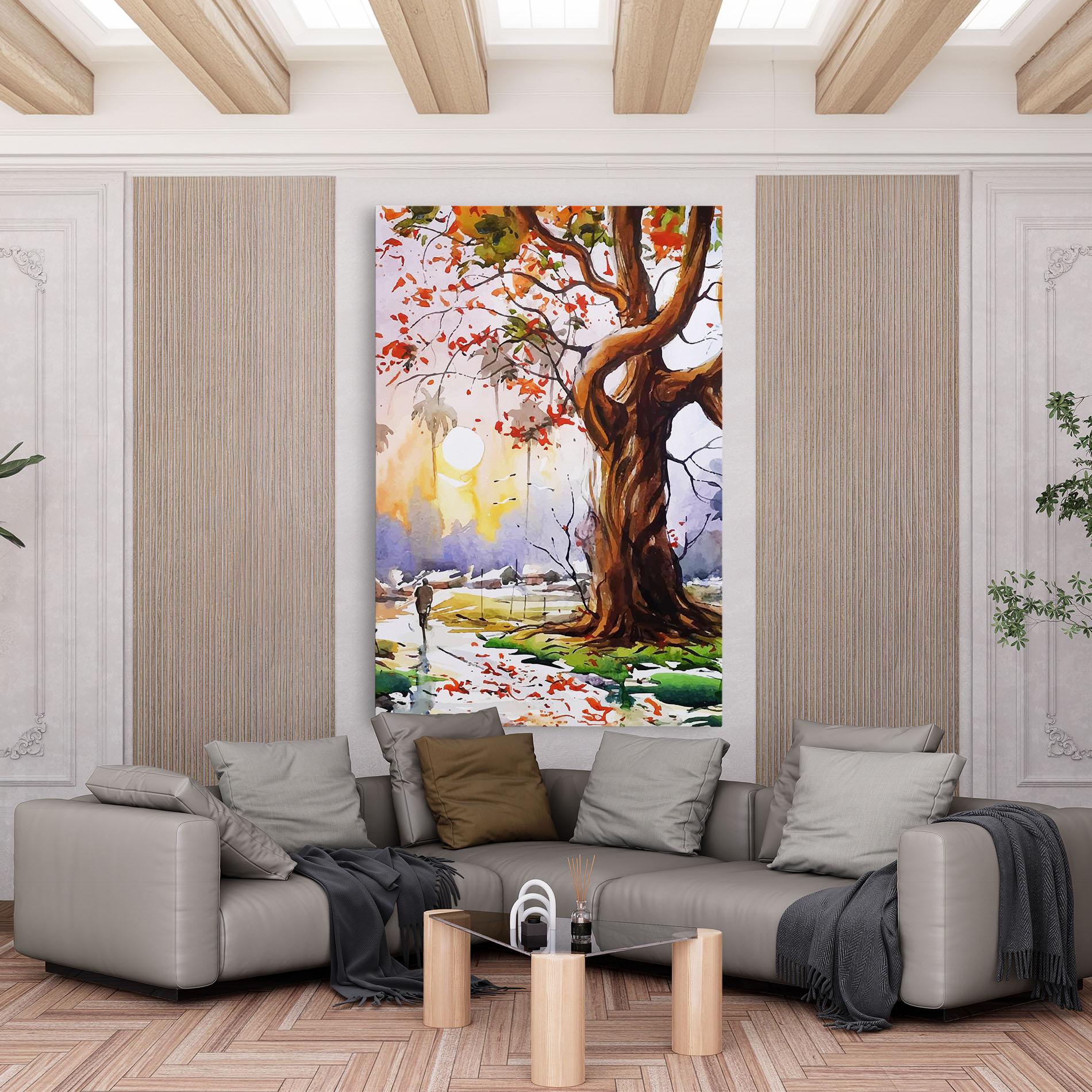 Tablou Canvas Watercolor Spring Tree mockup 6