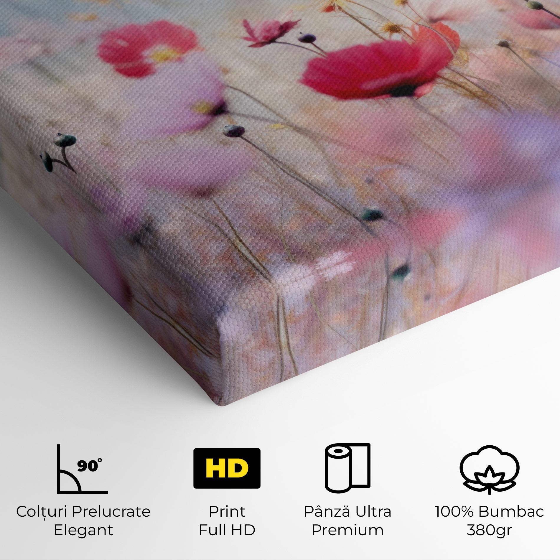 Tablou Canvas Dreamy Sprig Pink Flower mockup 4