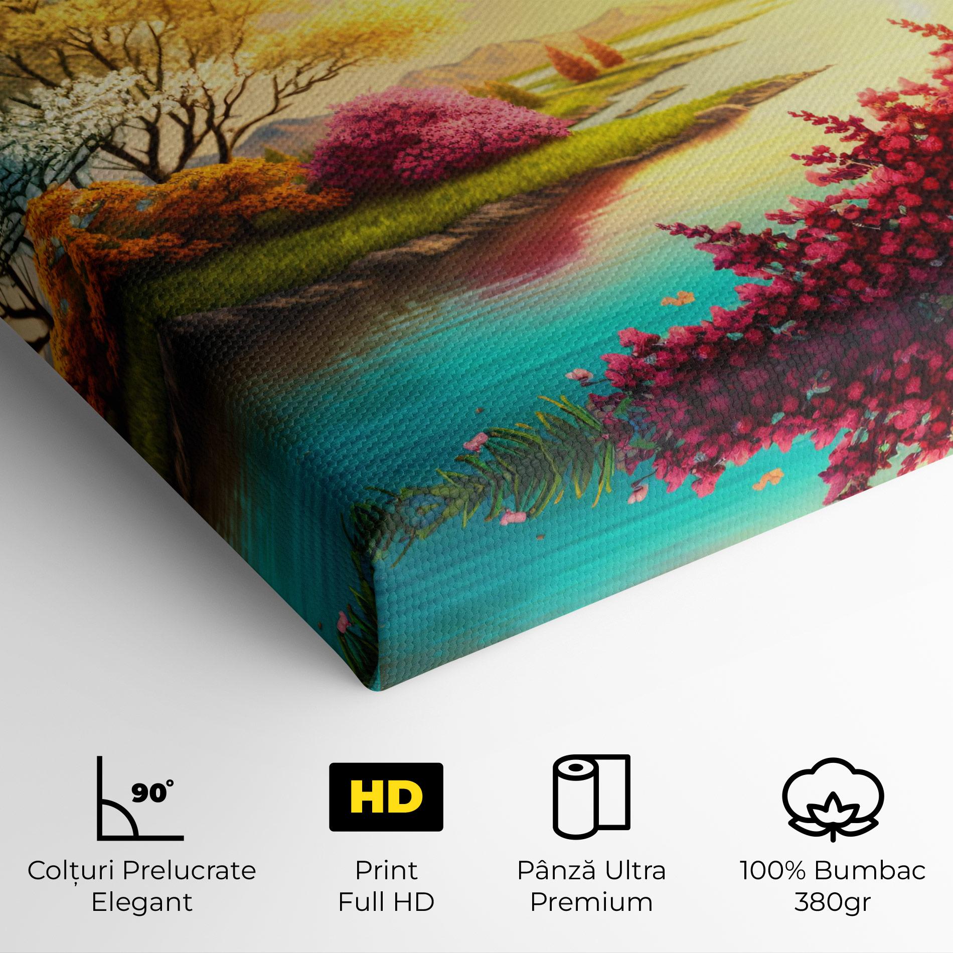 Tablou Canvas Pink Yellow Trees mockup 4
