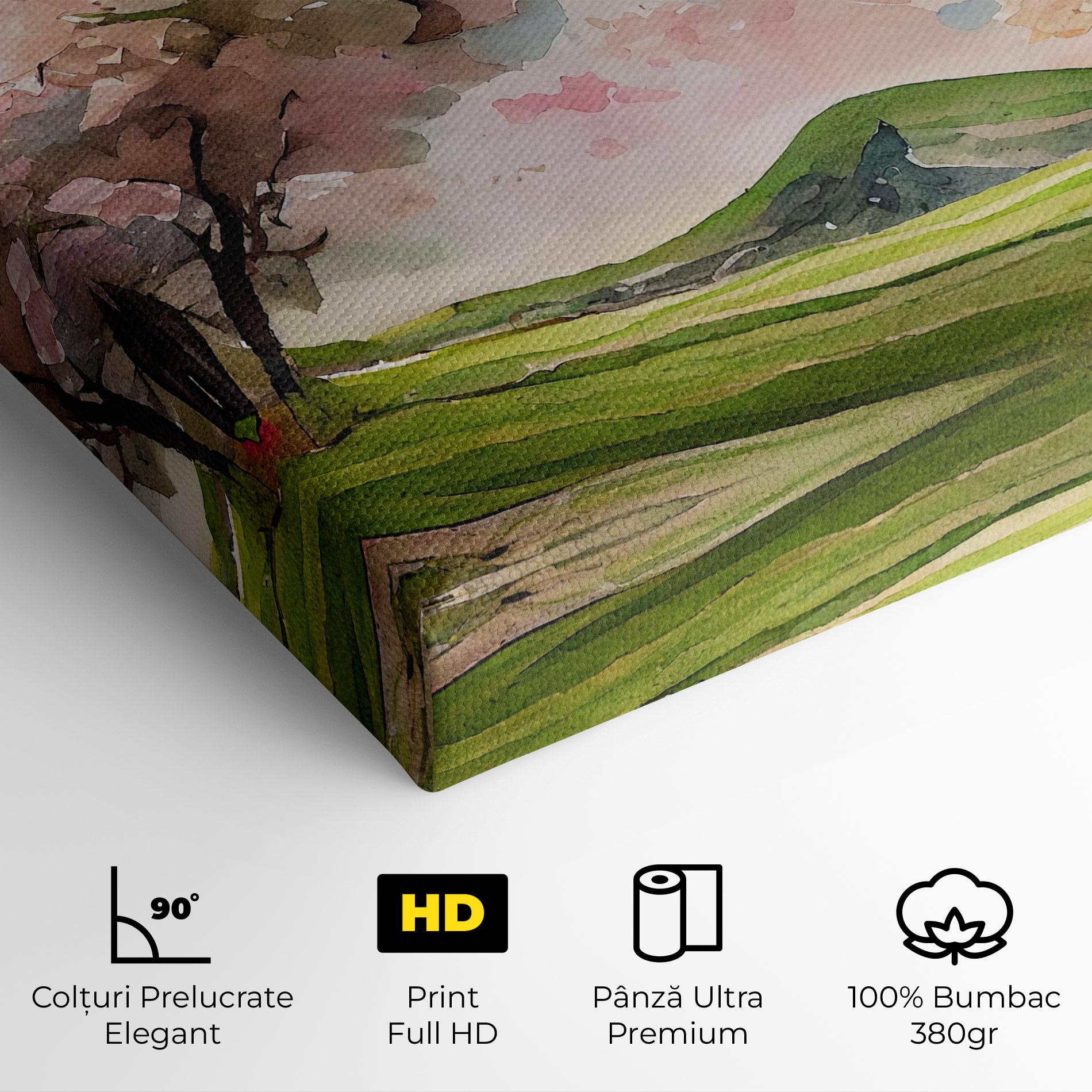 Tablou Canvas Spring Pink Trees mockup 4