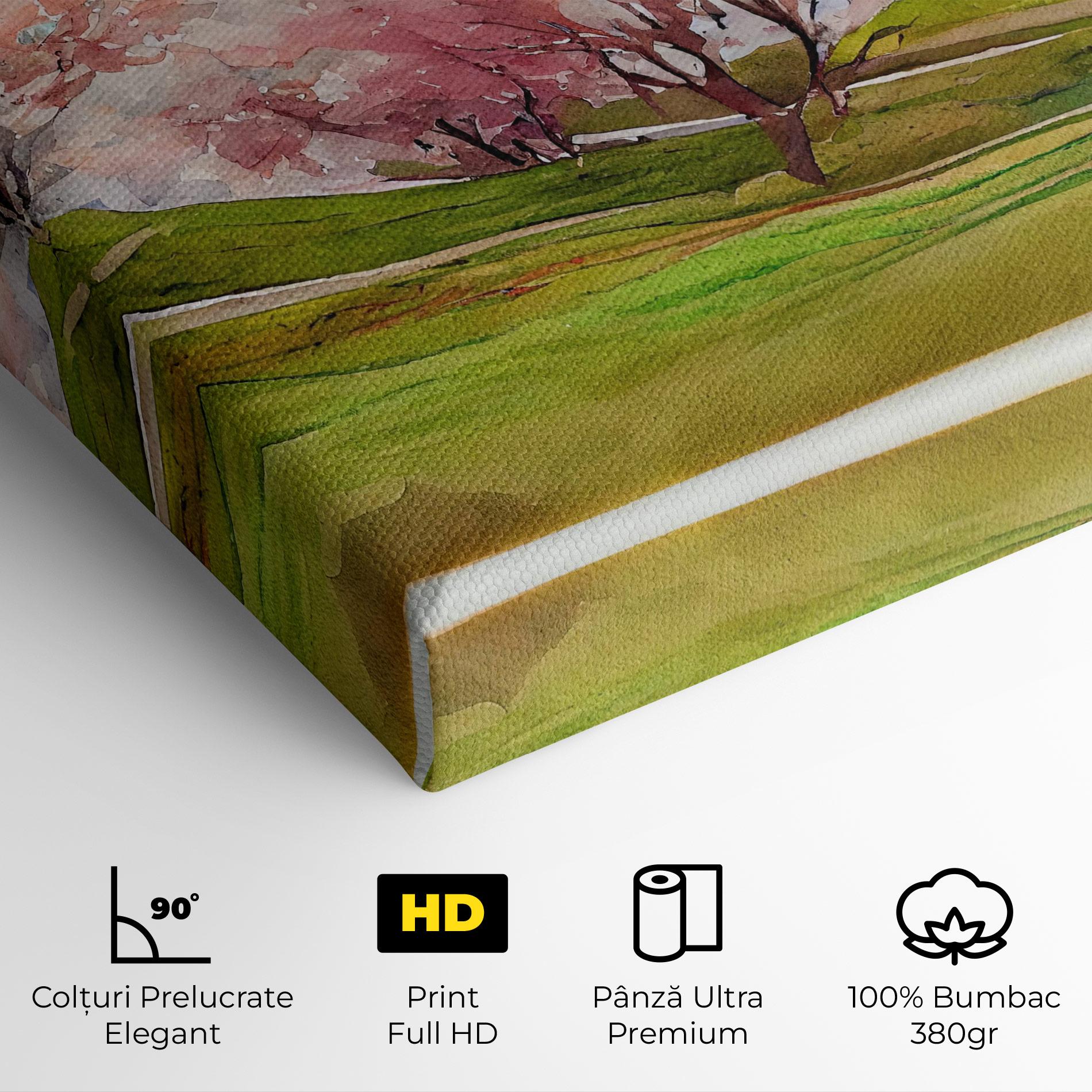 Tablou Canvas Spring Trees Painting mockup 4