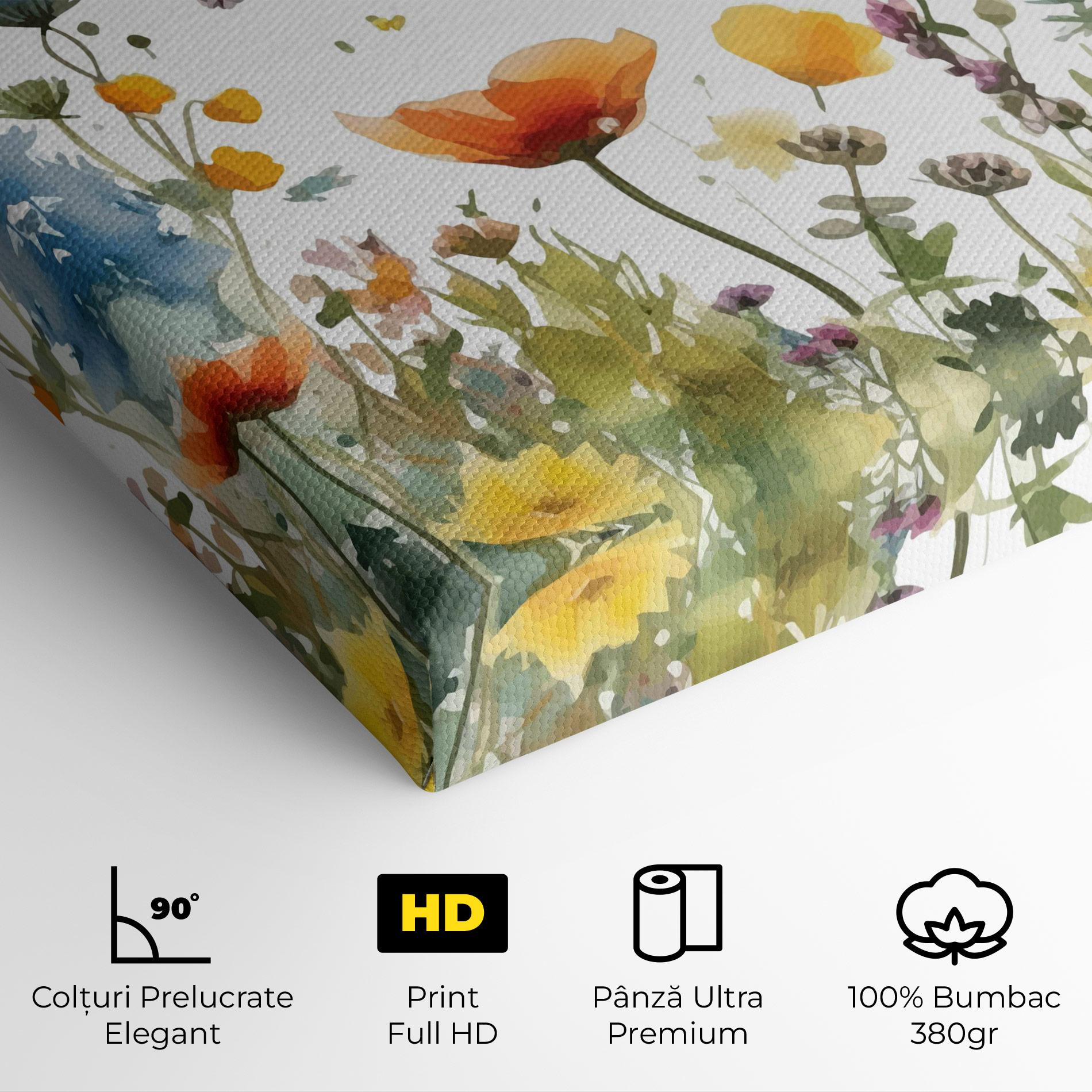 Tablou Canvas Watercolor Spring Flowers mockup 4