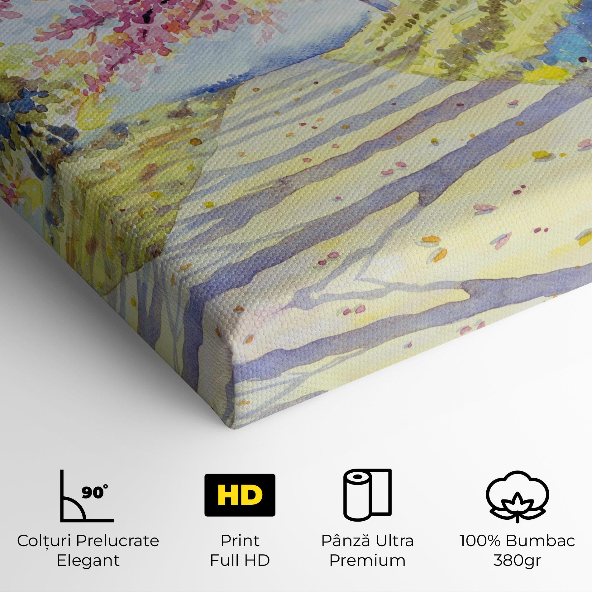 Tablou Canvas Watercolor Spring Landscape mockup 4