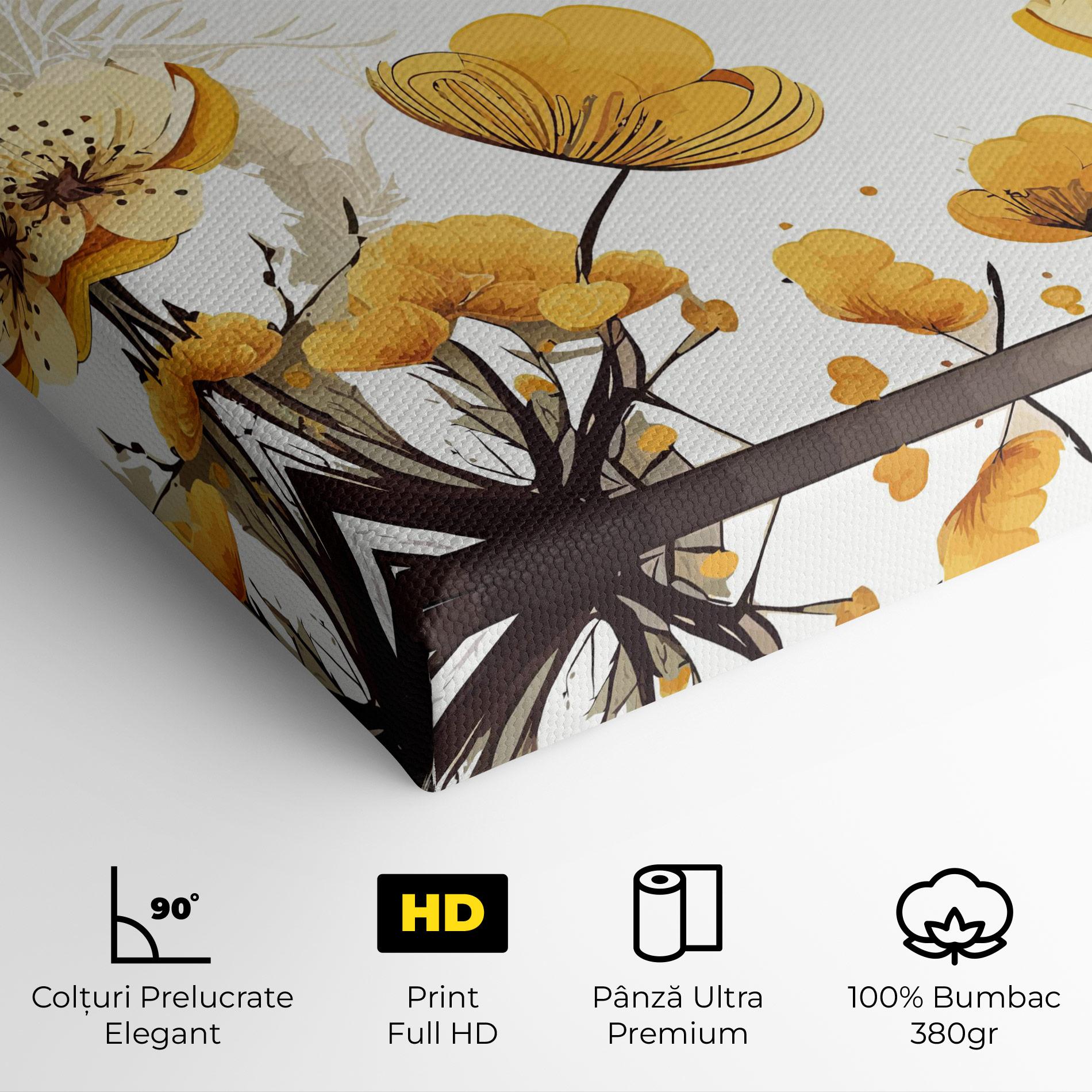 Tablou Canvas Yellow Circle Flowers mockup 4