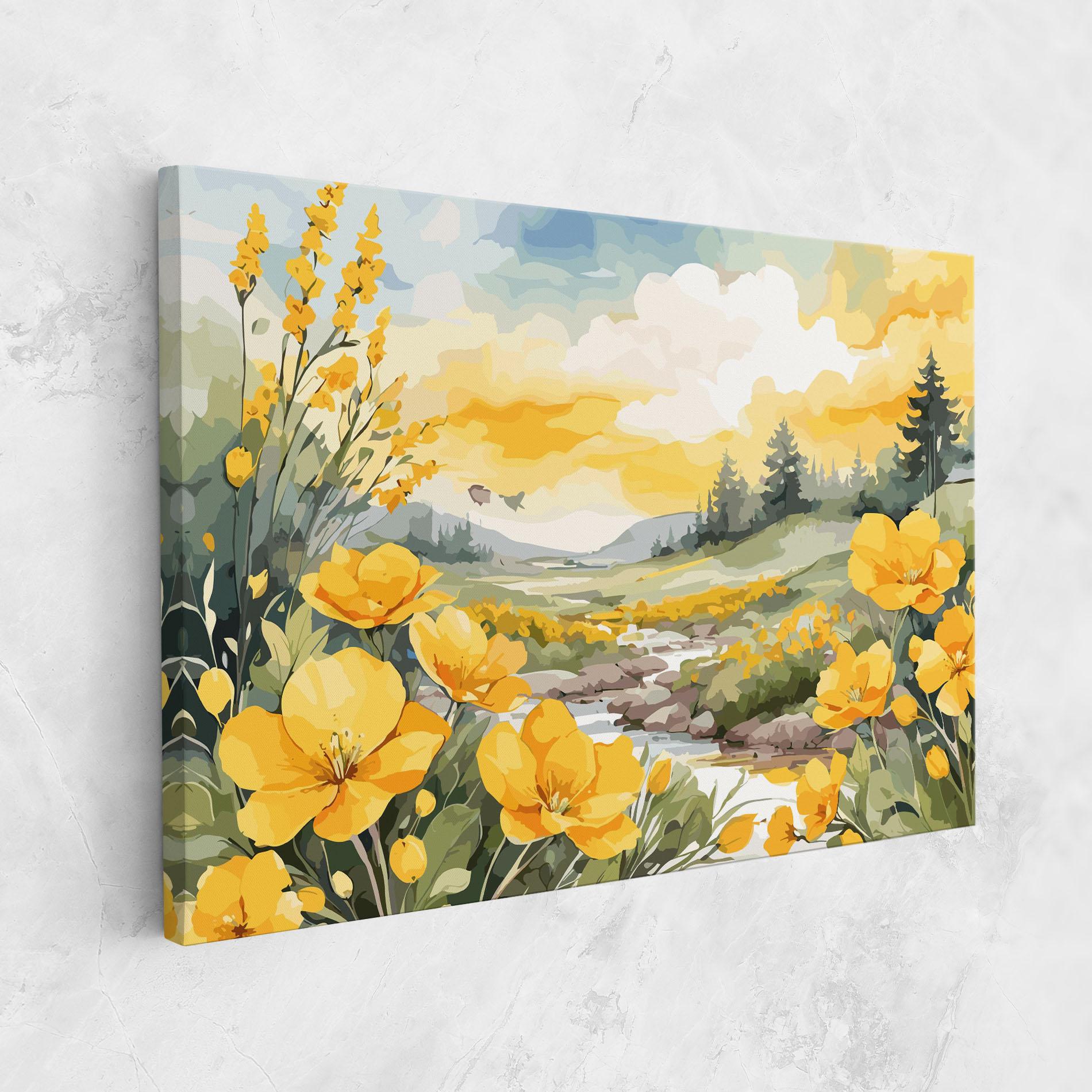 Tablou Canvas Yellow Spring Flower mockup 1