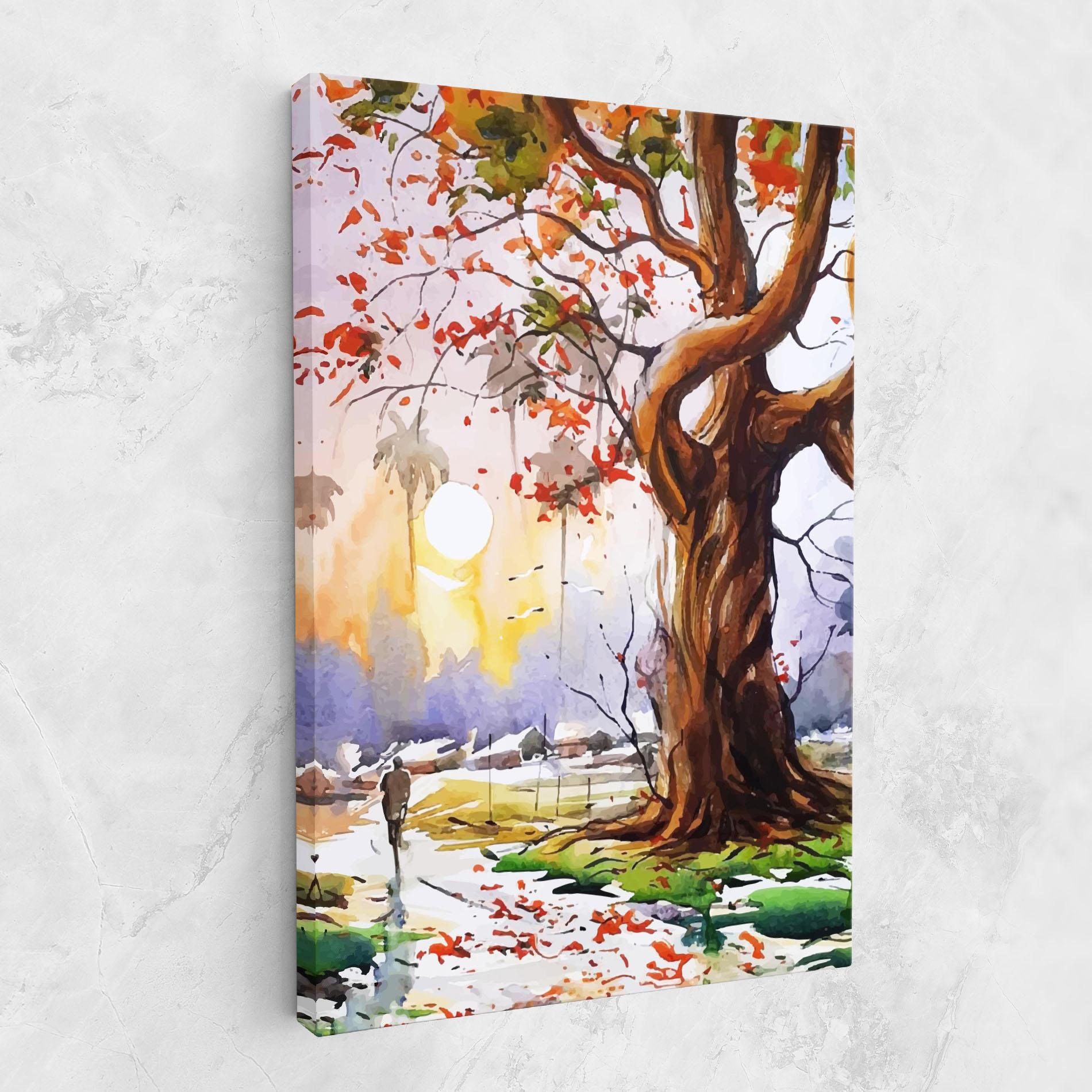 Tablou Canvas Watercolor Spring Tree mockup 1