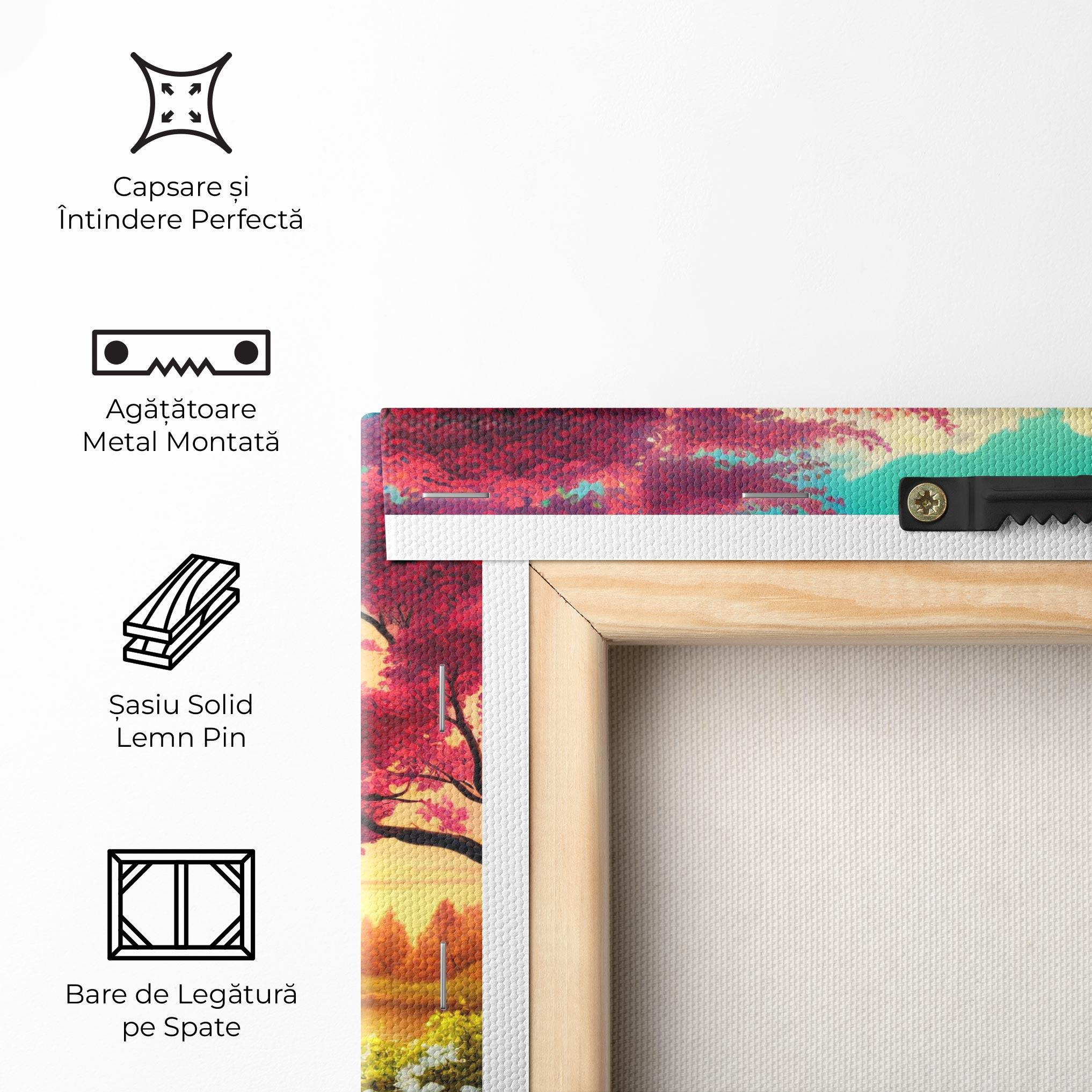 Tablou Canvas Pink Yellow Trees mockup 5