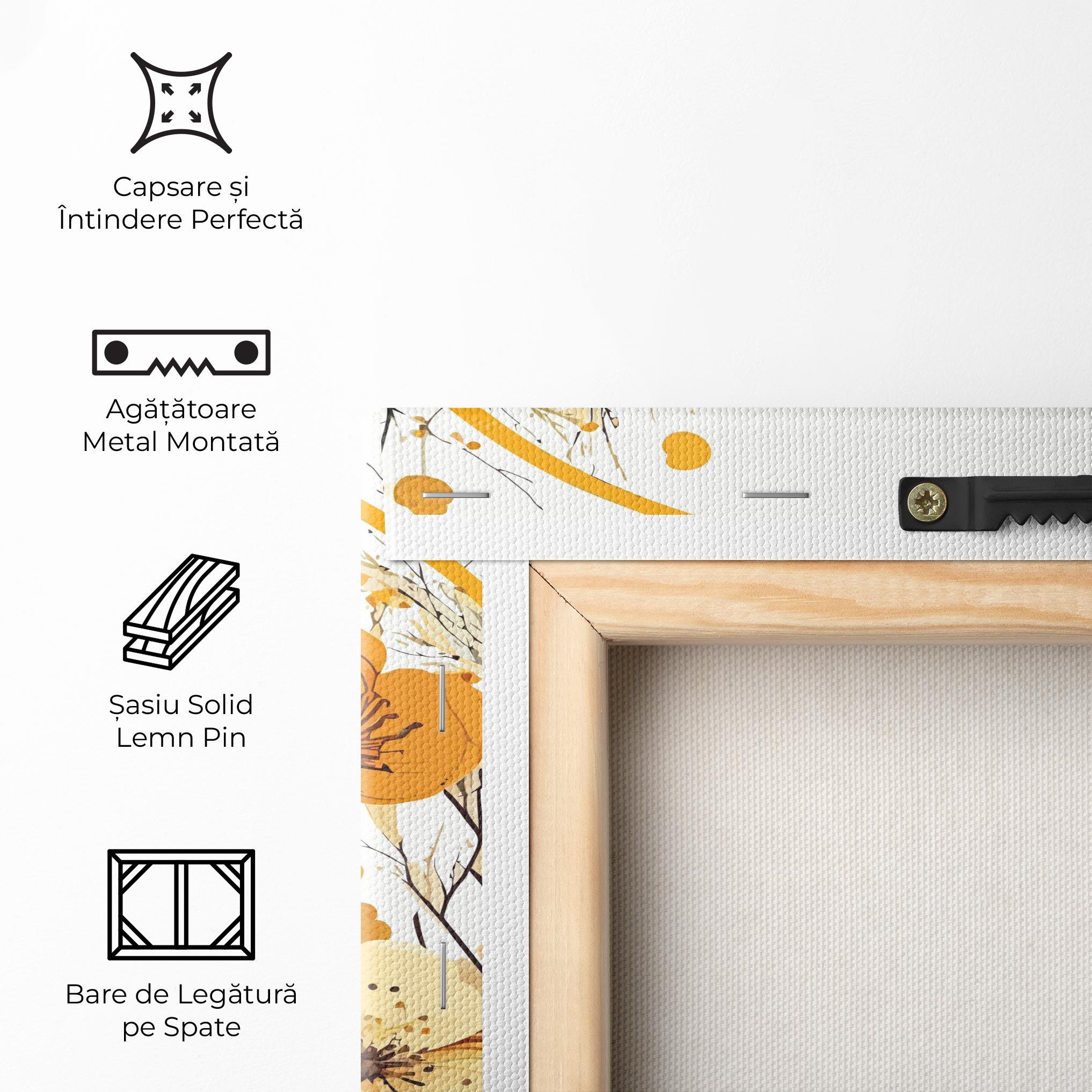 Tablou Canvas Yellow Circle Flowers mockup 5