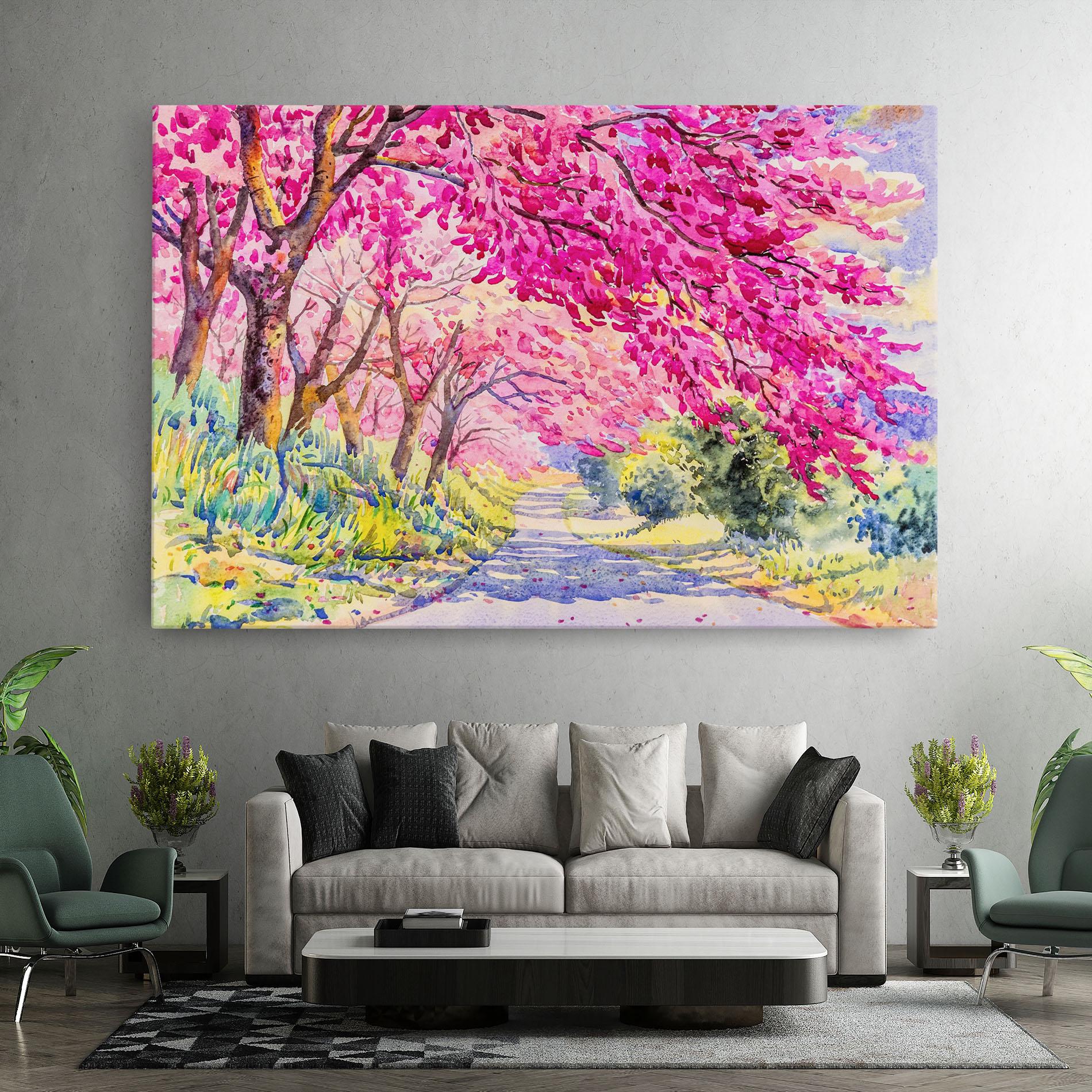 Tablou Canvas Pink Trees Art mockup 7