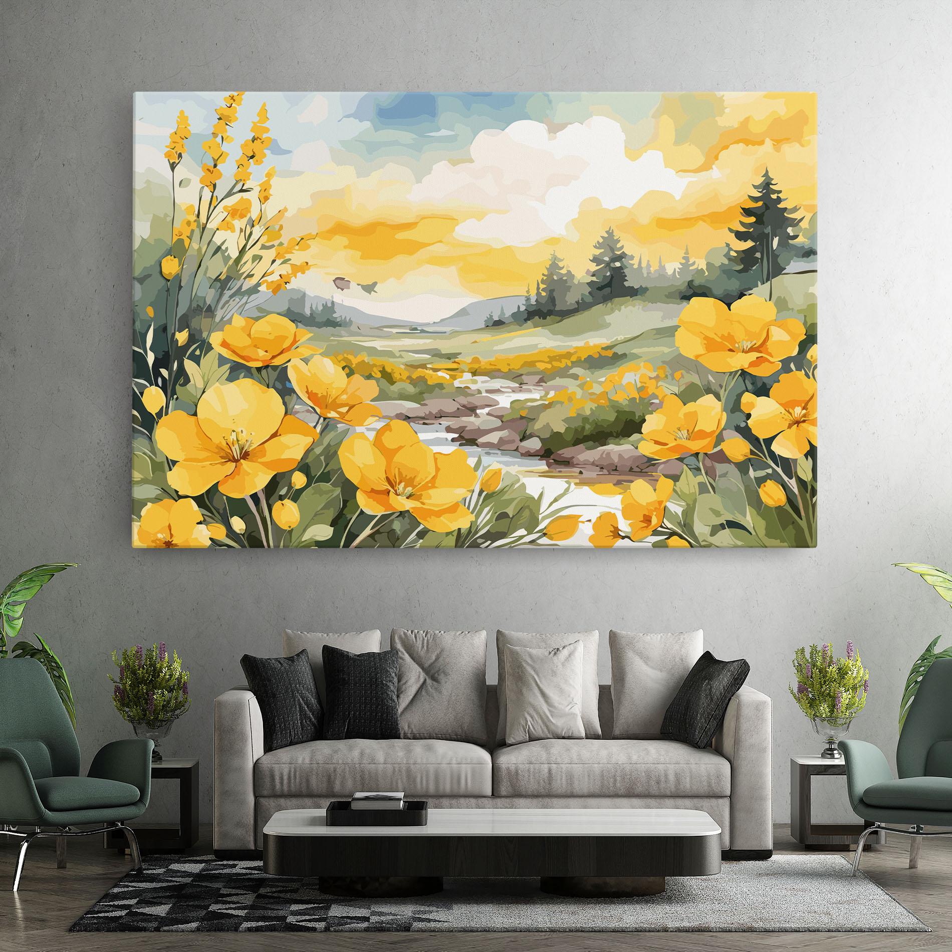 Tablou Canvas Yellow Spring Flower mockup 7