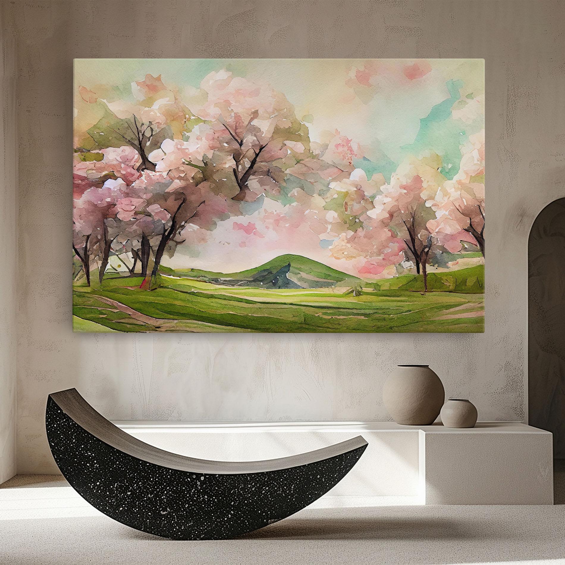 Tablou Canvas Spring Pink Trees mockup 8