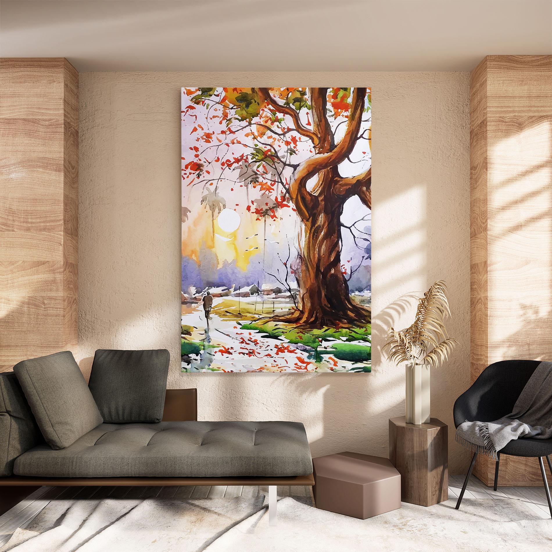 Tablou Canvas Watercolor Spring Tree mockup 8