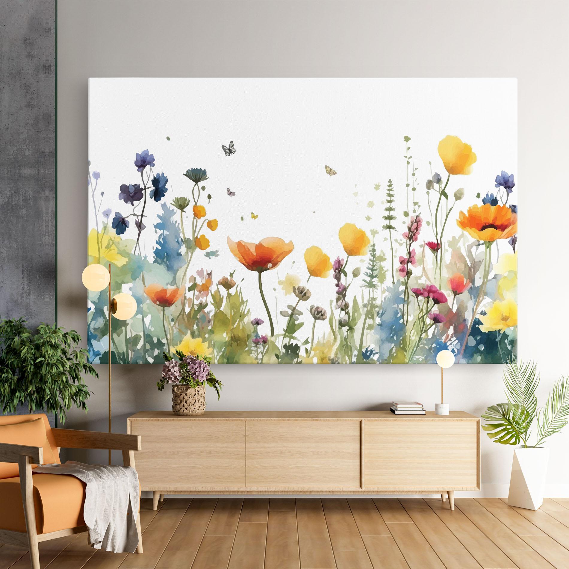 Tablou Canvas Watercolor Spring Flowers mockup 9