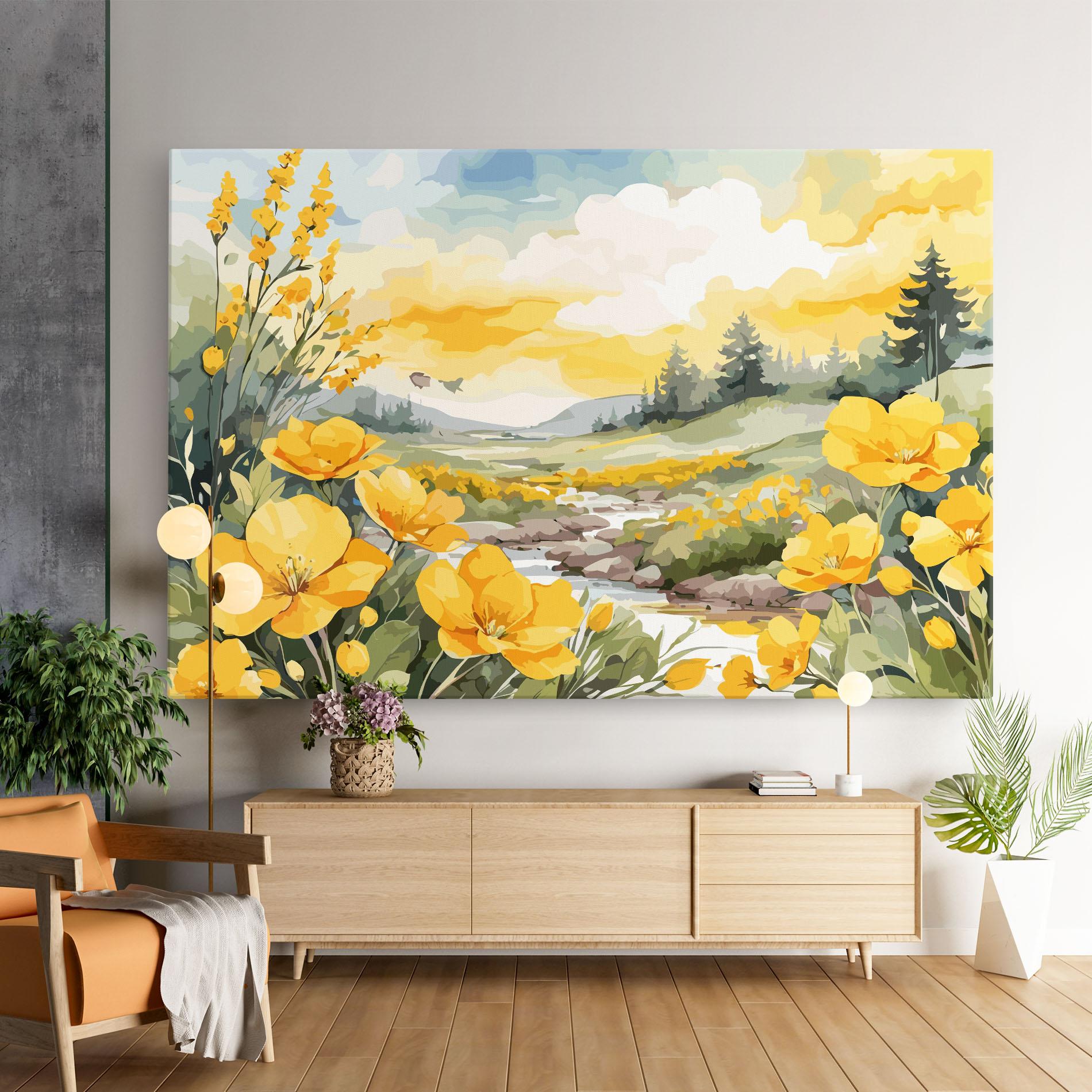 Tablou Canvas Yellow Spring Flower mockup 9