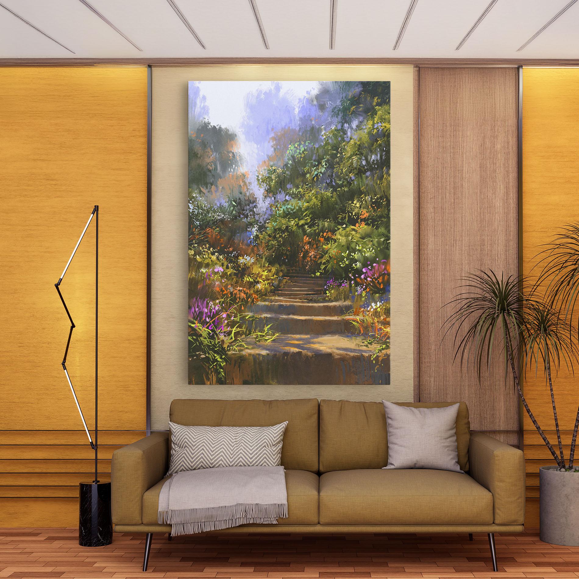 Tablou Canvas Spring Staircase Painting mockup 9