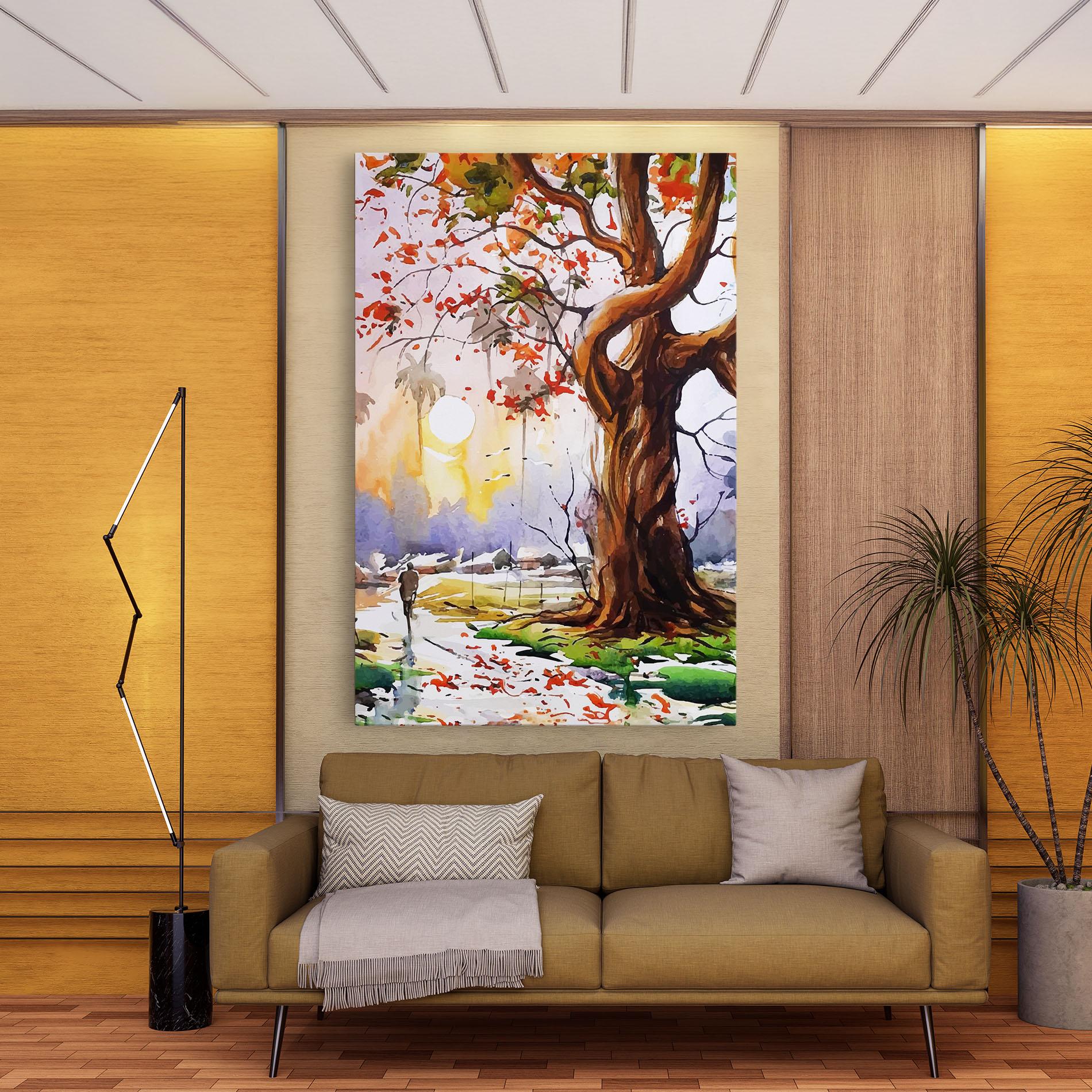 Tablou Canvas Watercolor Spring Tree mockup 9