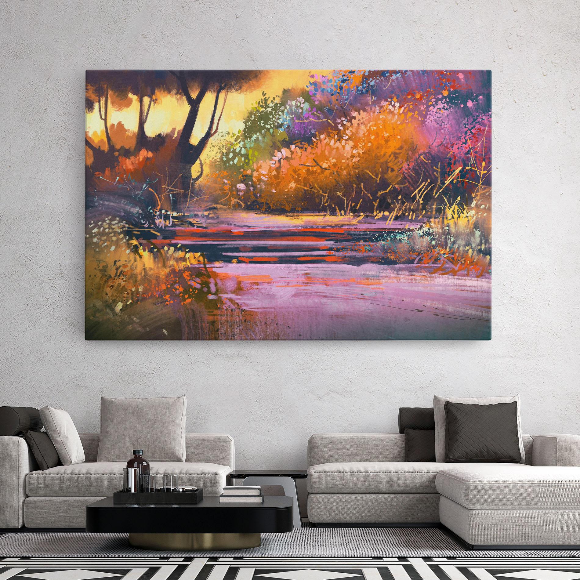 Tablou Canvas Landscape Colorful Trees mockup 2