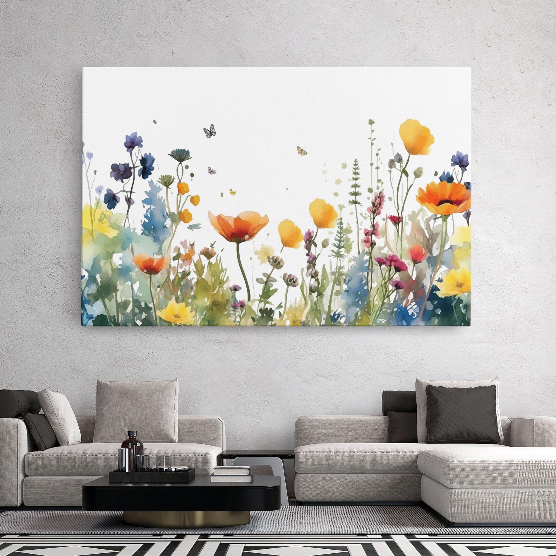 Tablou Canvas Watercolor Spring Flowers mockup 2