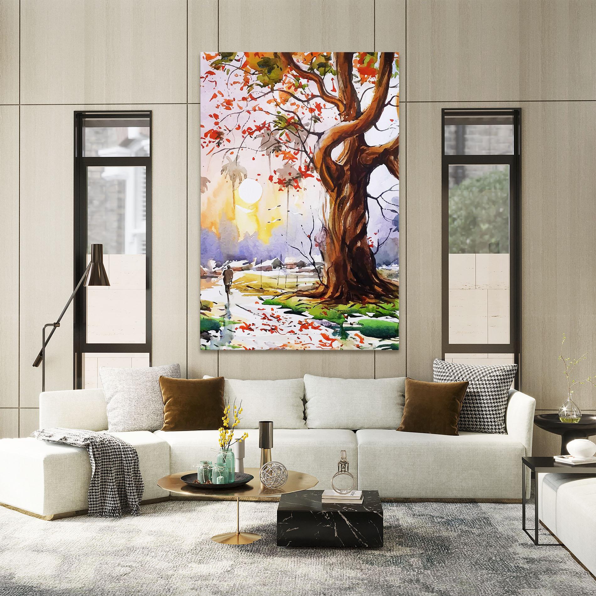 Tablou Canvas Watercolor Spring Tree mockup 2