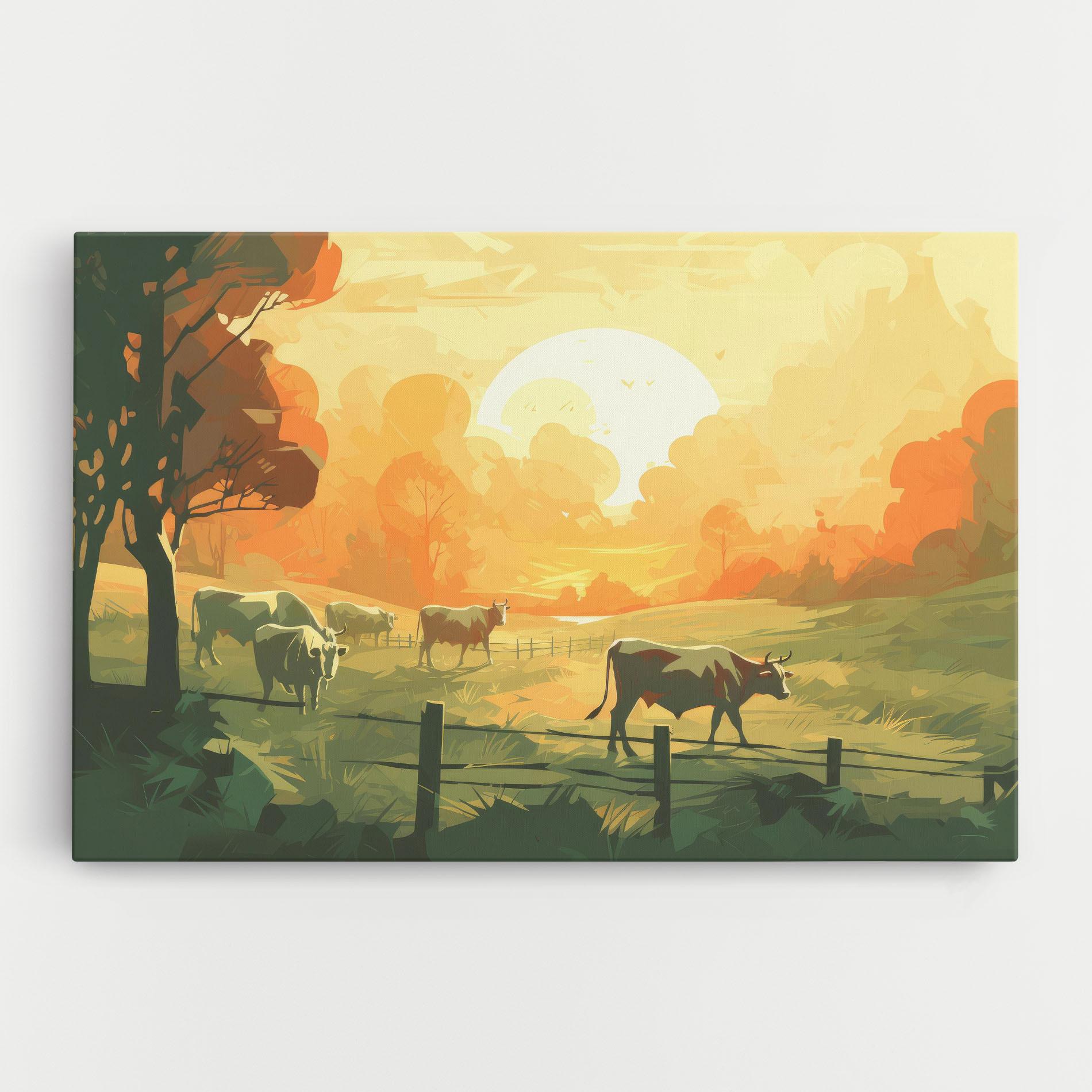 Tablou Canvas Cows Grazing mockup 0