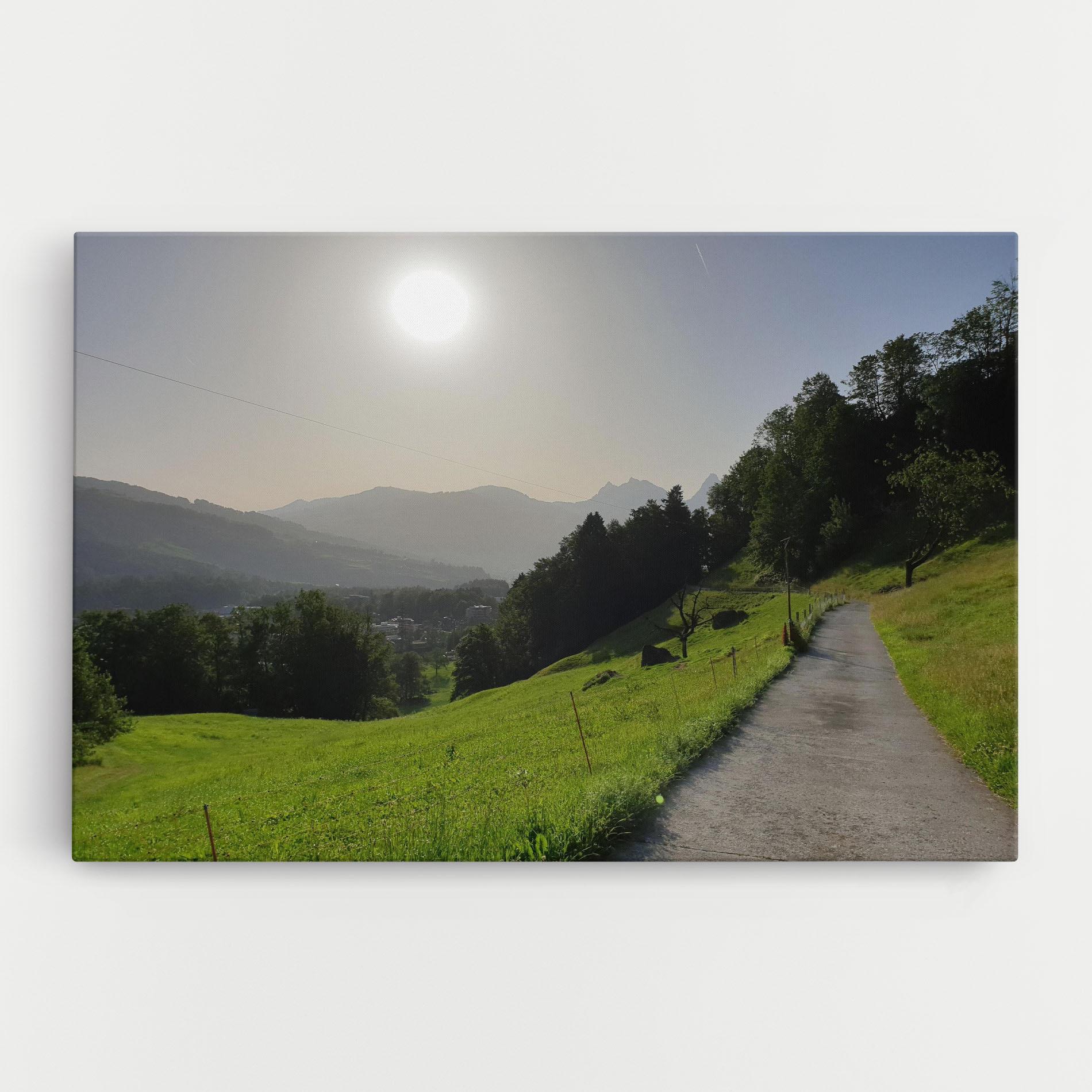 Tablou Canvas Foggy Rural Road mockup 0