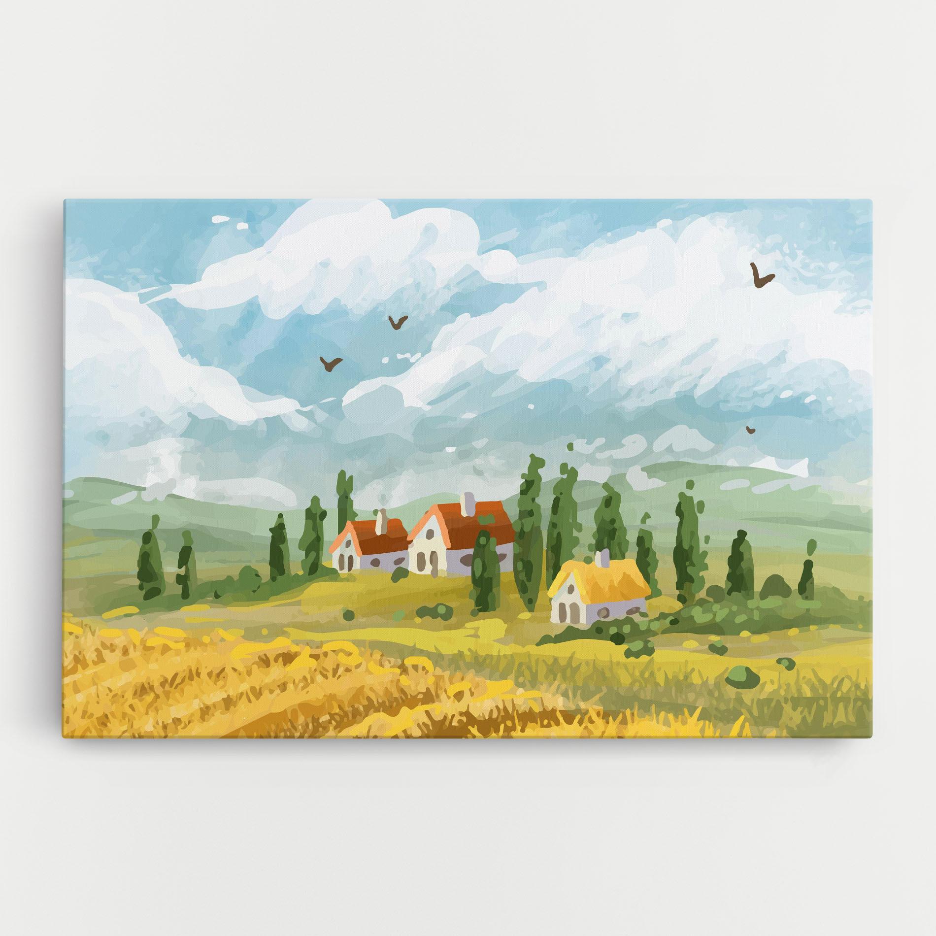 Tablou Canvas Orange Yellow House mockup 0