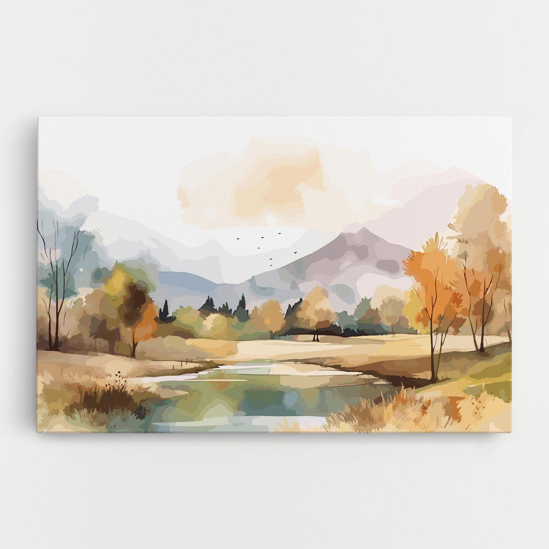 Tablou Canvas Rural Lake View mockup 0