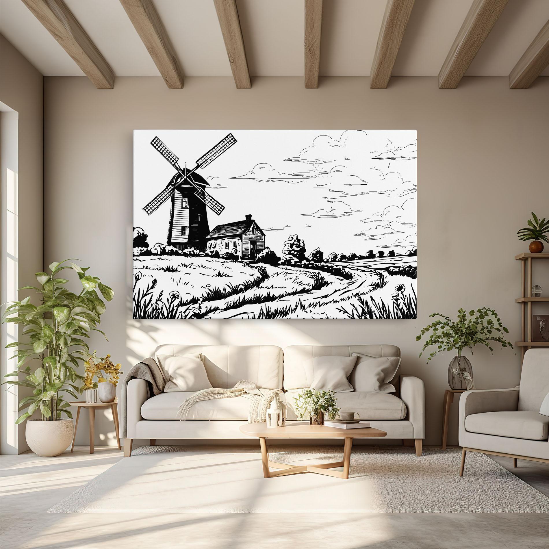 Tablou Canvas Black Line Wheat mockup 6