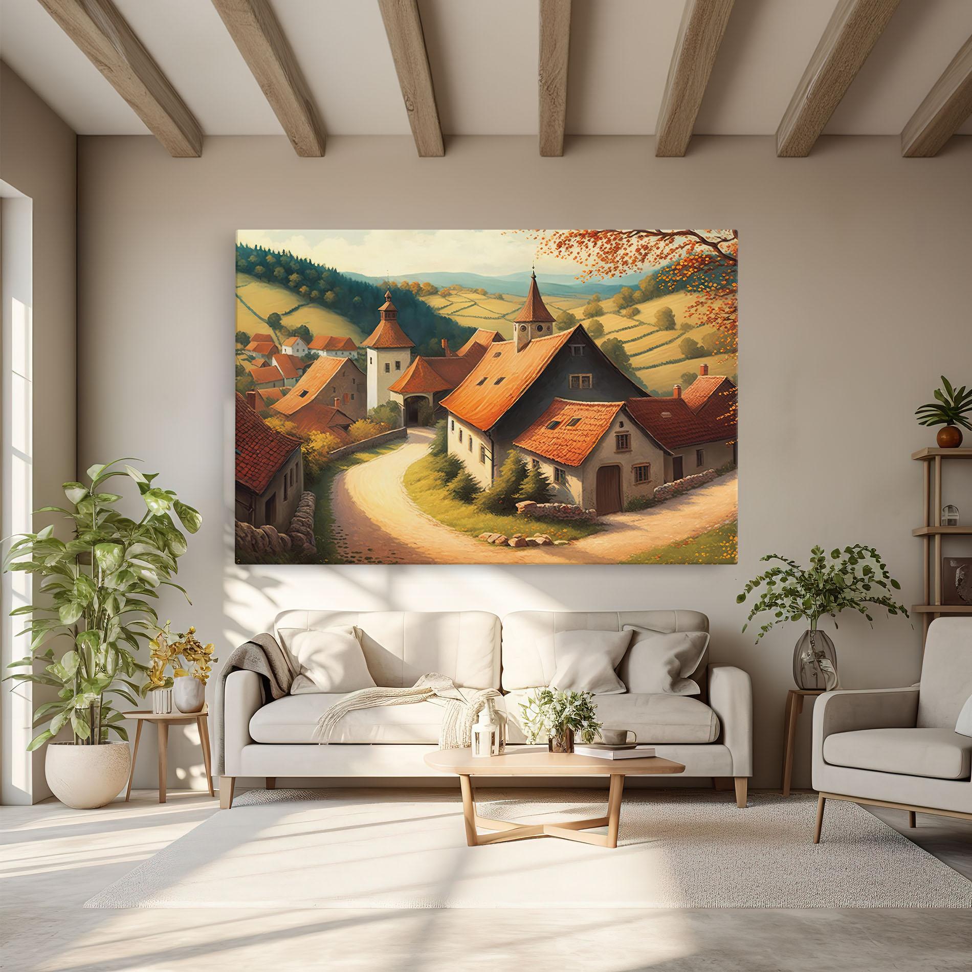 Tablou Canvas Countryside Village mockup 6