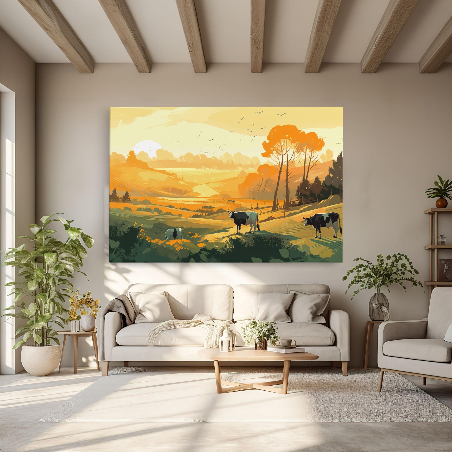 Tablou Canvas Farm With Sunlight mockup 6