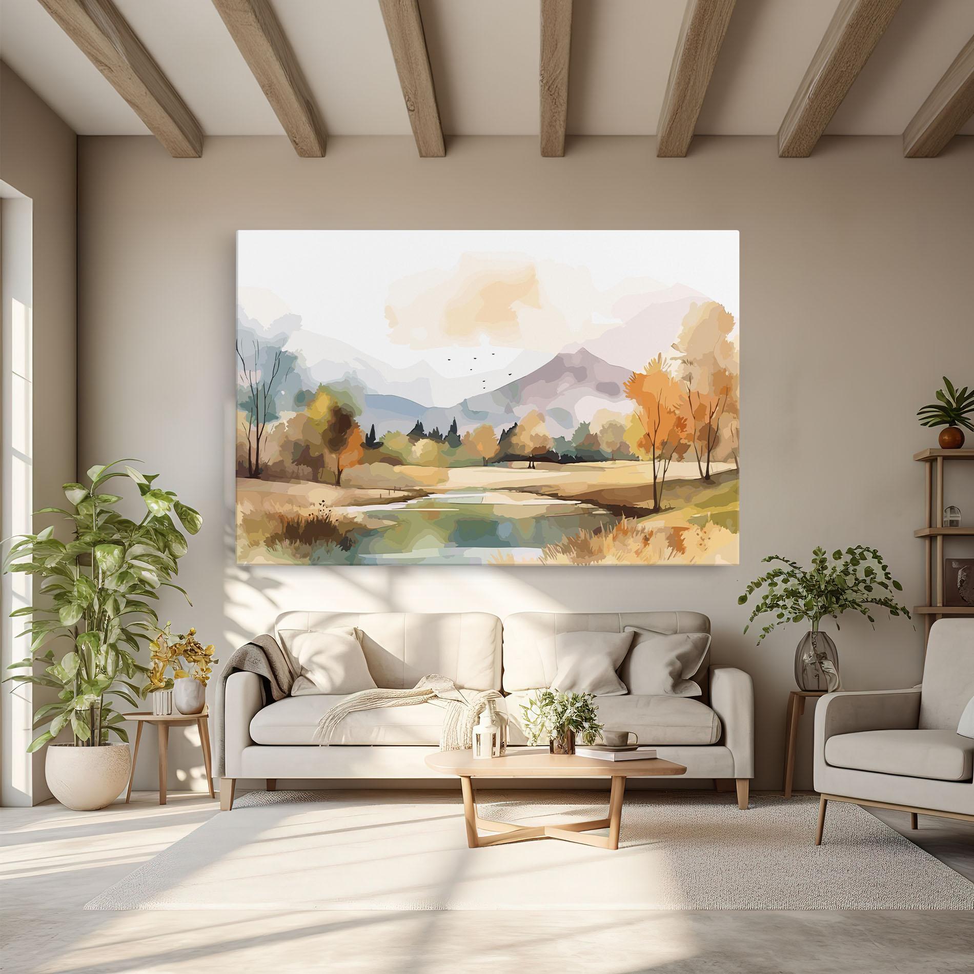 Tablou Canvas Rural Lake View mockup 6