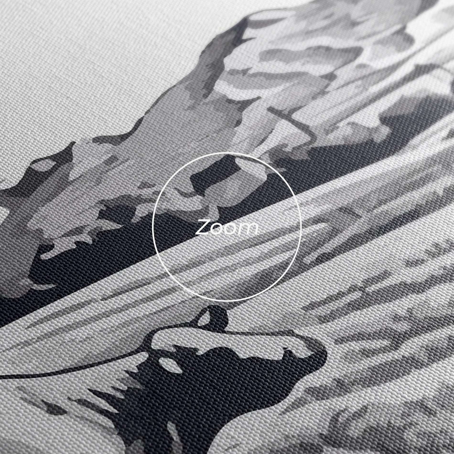 Tablou Canvas Cow Grey Ink mockup 3