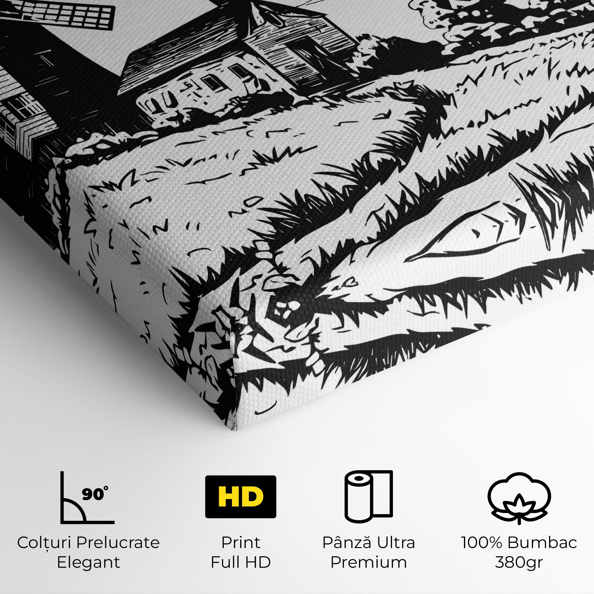 Tablou Canvas Black Line Wheat mockup 4