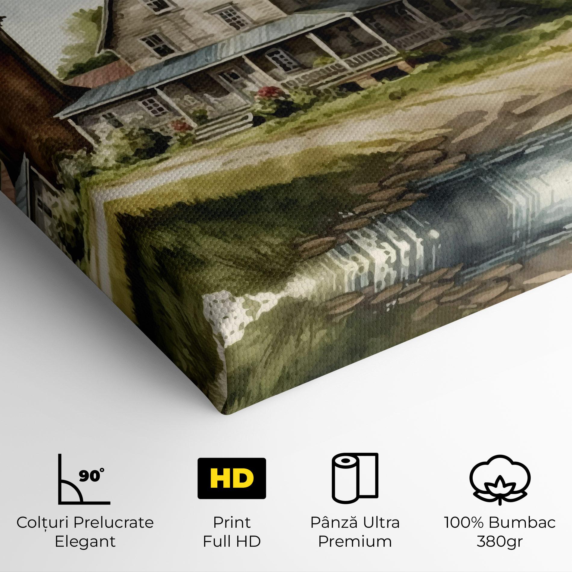 Tablou Canvas Farm Blue Car mockup 4
