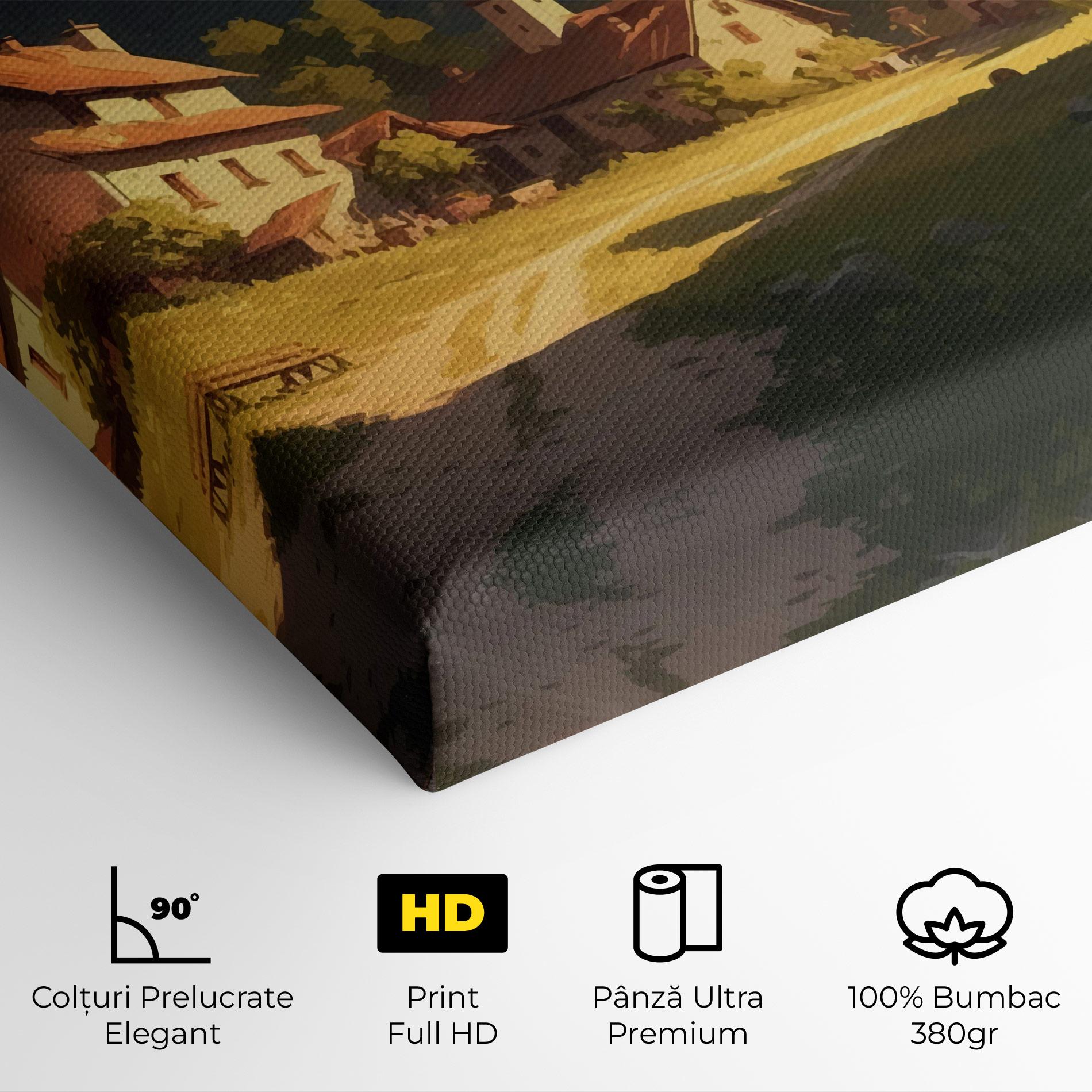 Tablou Canvas Grassy Village View mockup 4