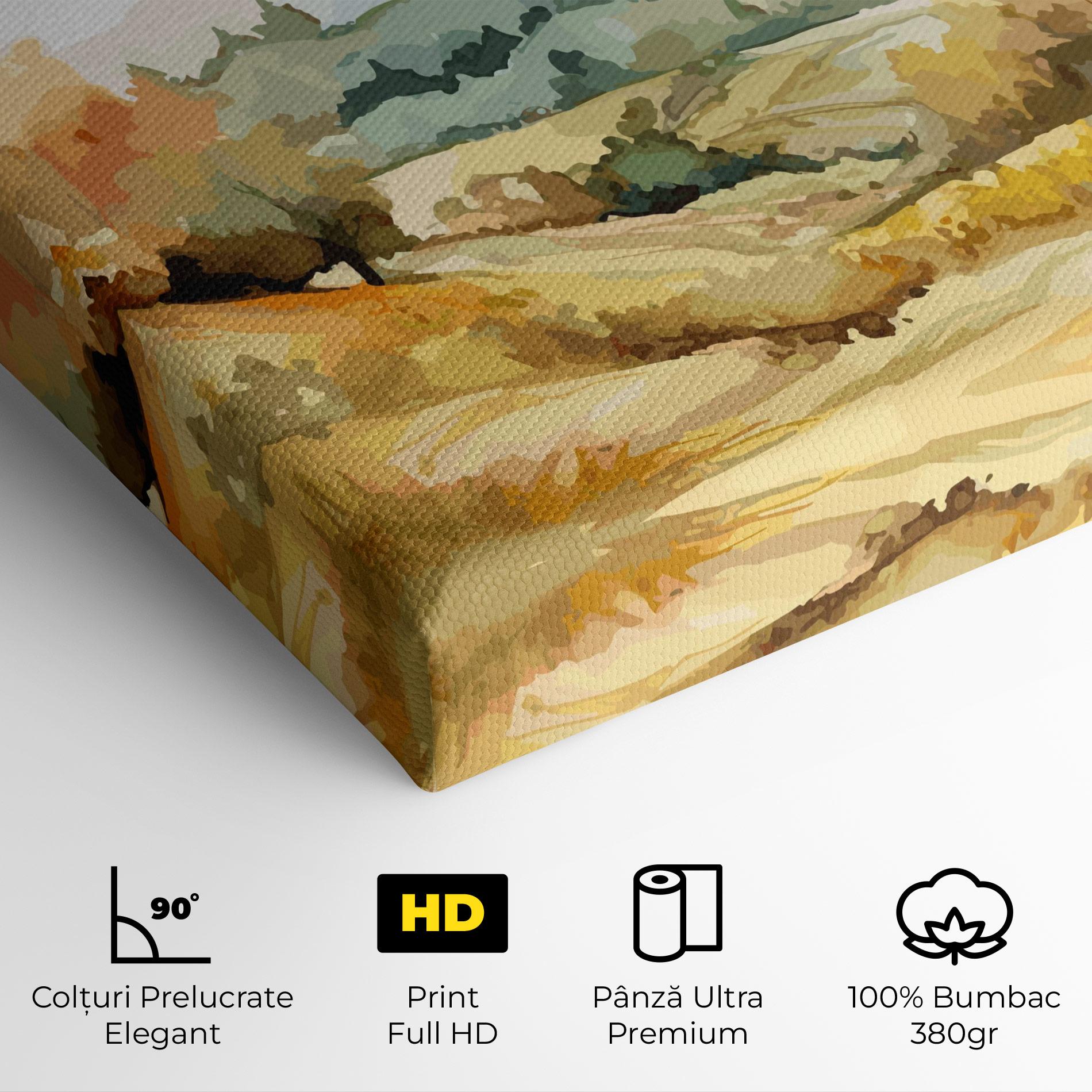 Tablou Canvas Yellow Rural Trees mockup 4